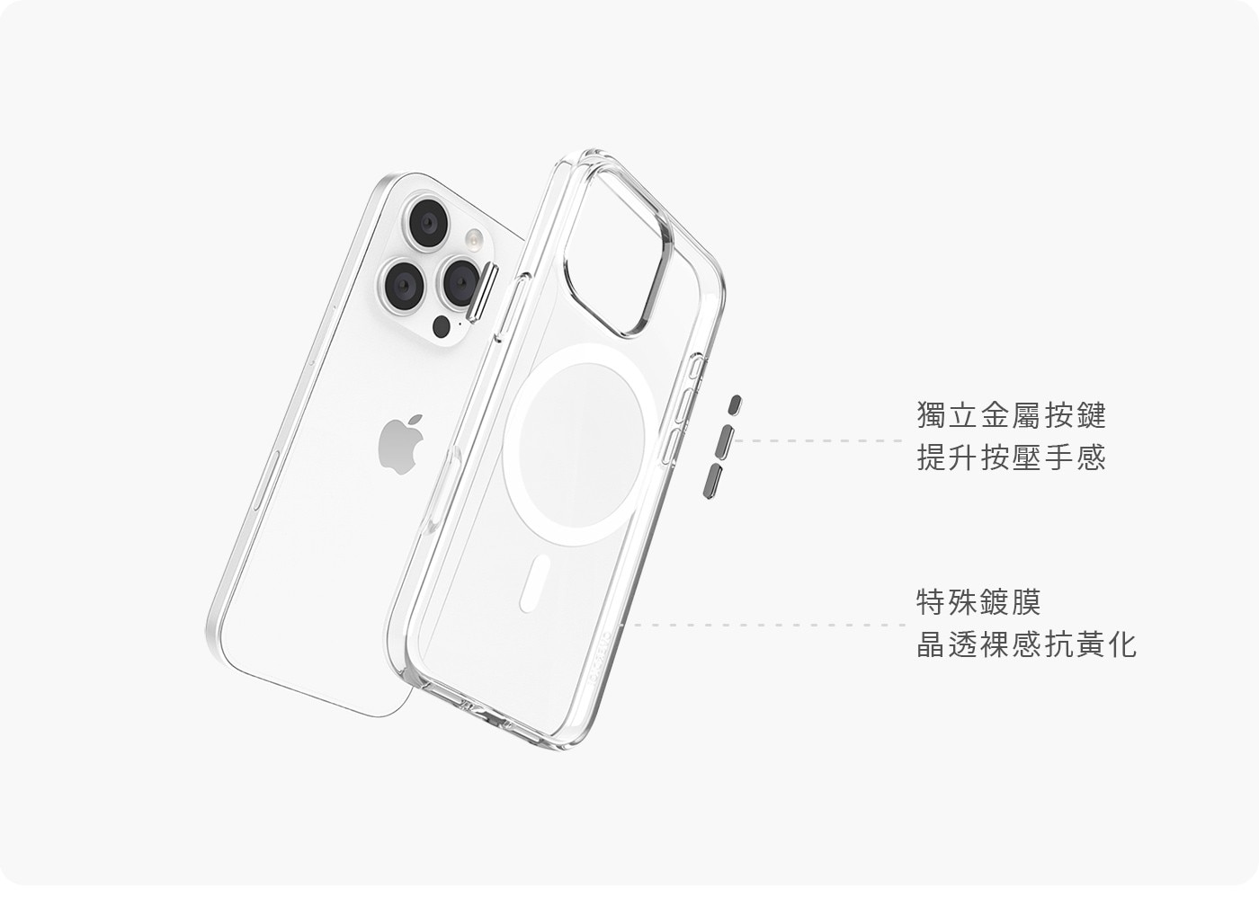 iPhone OVERDIGI Aurora V3 磁吸抗黃防摔透明殻 搭配二次強化滿版玻璃保貼  適滿版保護貼