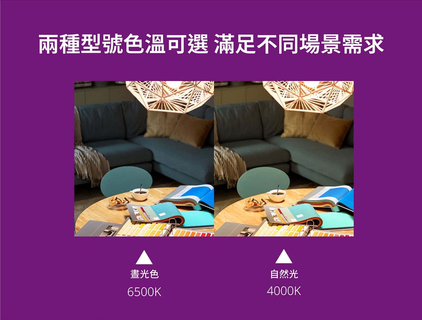 飛利浦 12.5W LED燈泡 4000K 自然色 4入，柔光網點專利技術，高演色性還原色彩CRI 大於≥ 90，無藍光危害、符合光生物安全。