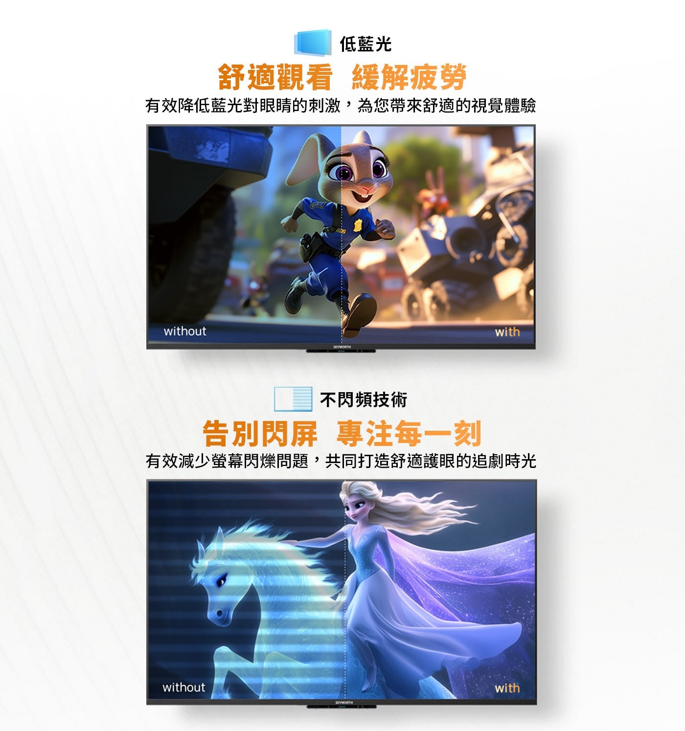 創維55吋4K 聯網液晶顯示器55G6500H 3入組，Youtube、Netflix 一鍵即開記憶體容量 2+32 GB， Dolby ATMOS 音效系統，Google Assistant 智慧語音遙控器，支援3規HDR。