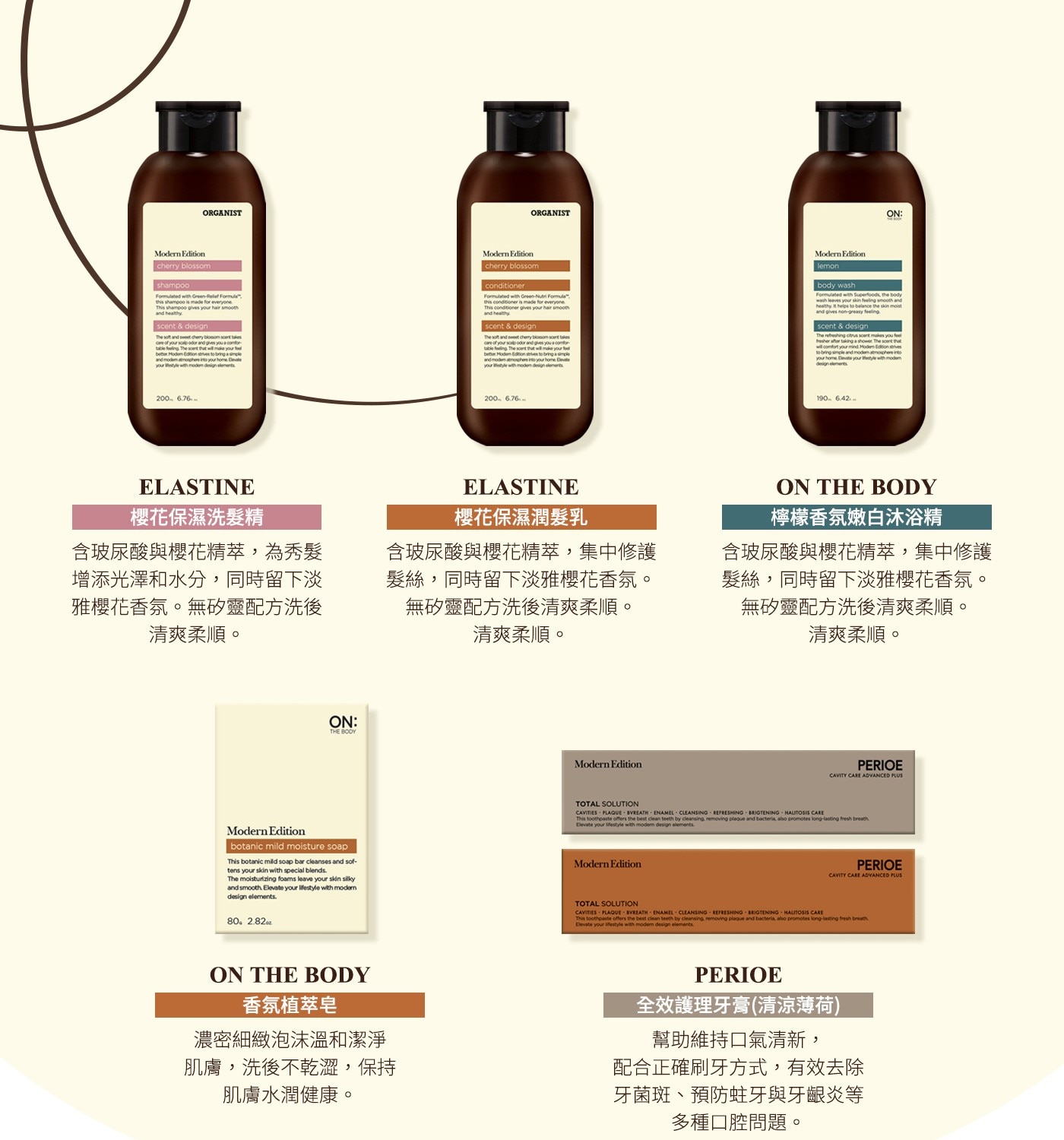 LG生活健康 摩登經典洗沐口腔護理禮盒，洗髮精 + 潤髮乳 + 沐浴精，植萃皂 + 牙膏，含植萃洗淨成分，無矽靈配方洗後清爽滑順，純淨無負擔給肌膚溫柔呵護，維持口氣清新預防口腔問題。