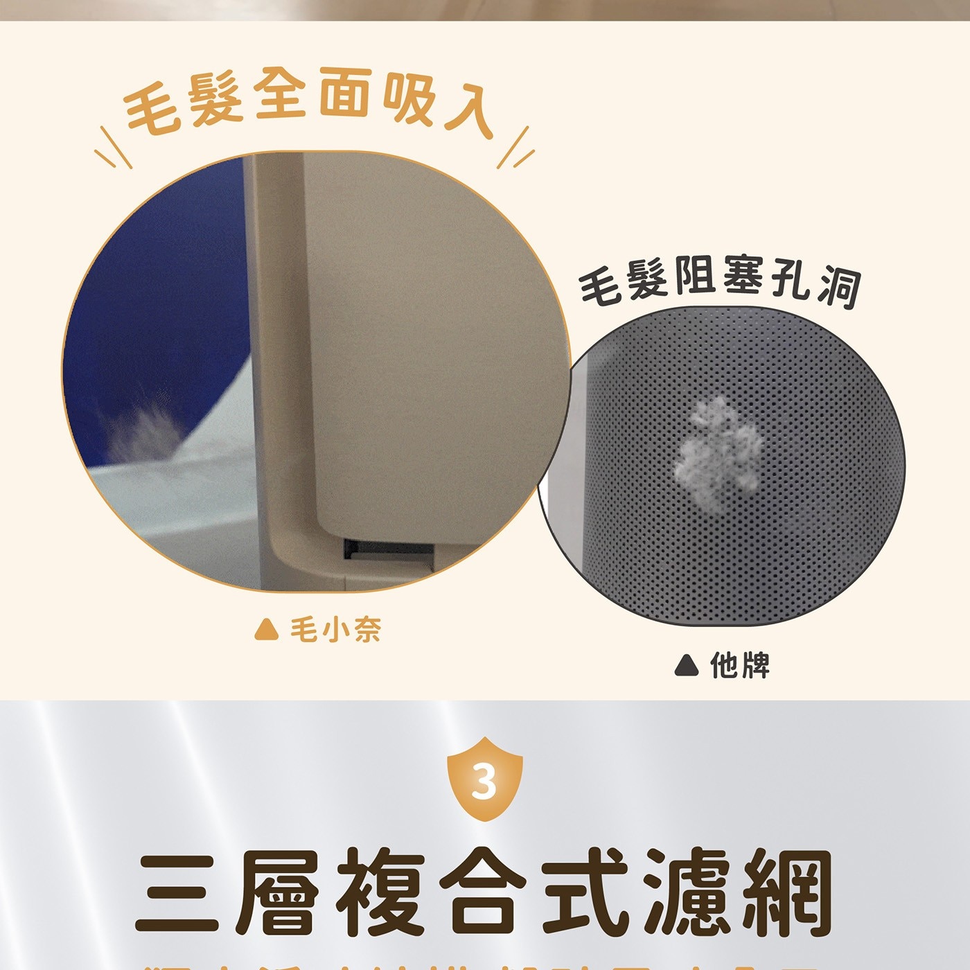 飛利浦 寵物抗敏空氣清淨機 AC3681,三側寬廣進風,全面濾淨空氣中毛髮