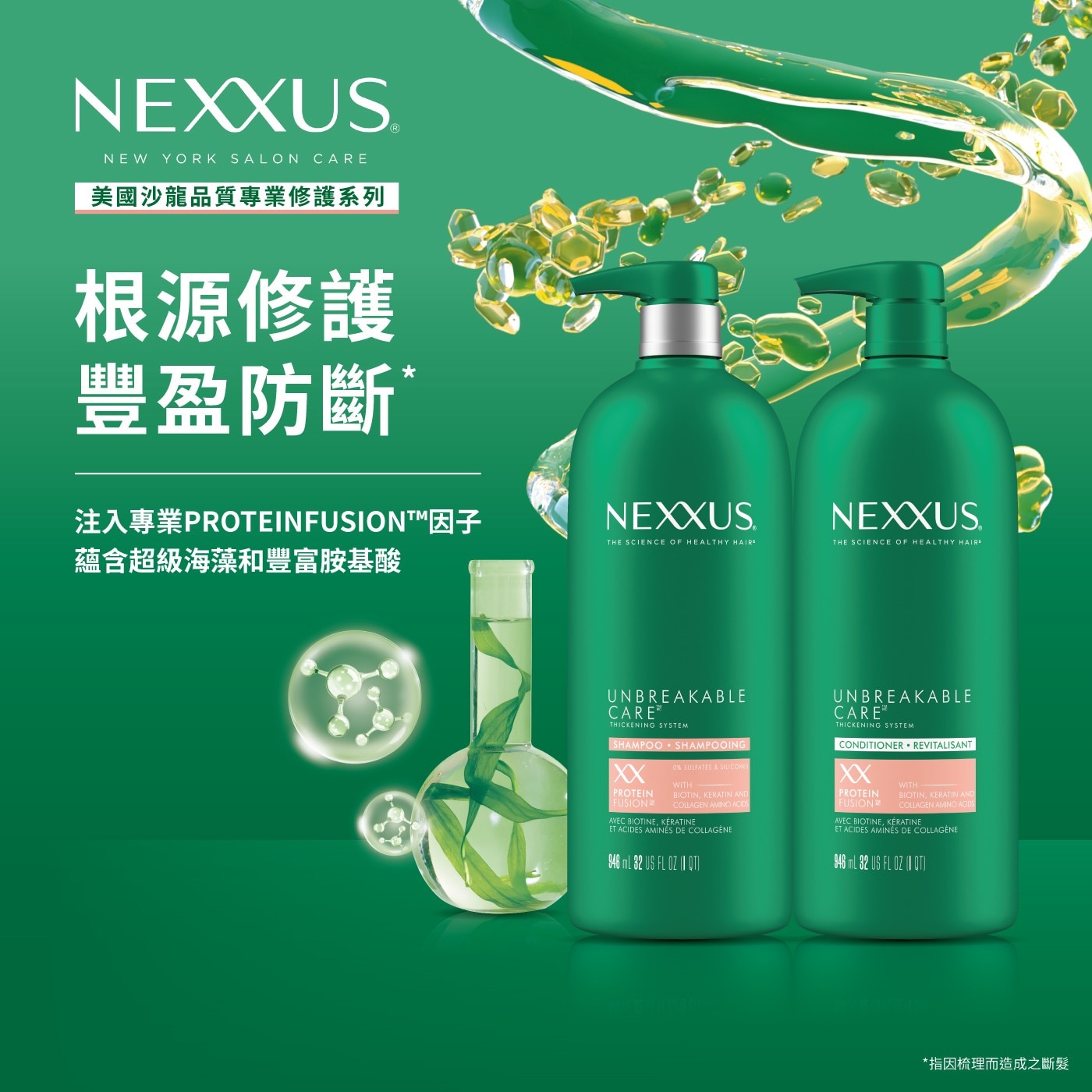 NEXXUS 海藻豐盈防斷洗髮乳• 以科學為基礎的專業洗護品牌
