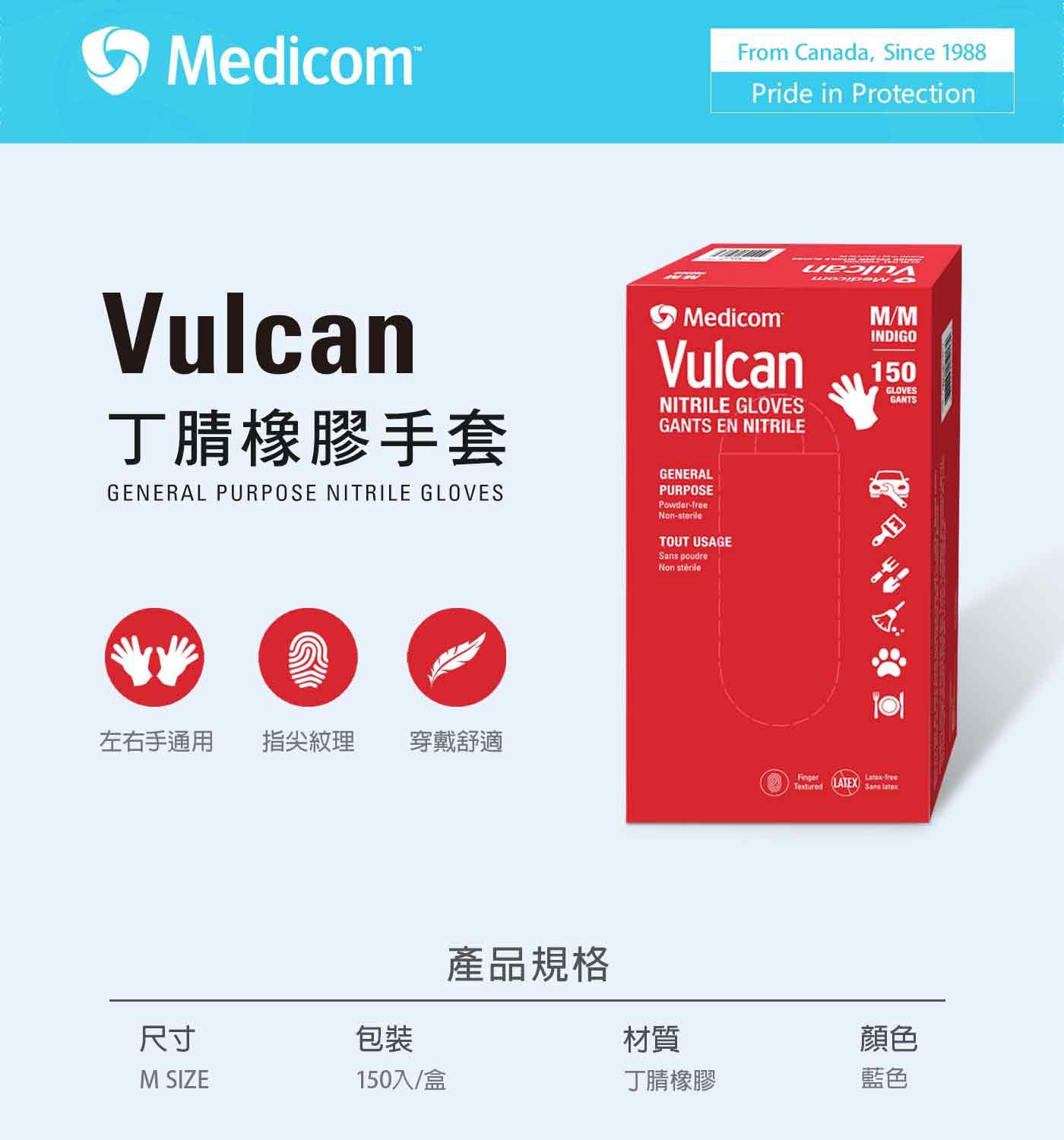 麥迪康丁腈橡膠手套 150入 X 1盒 尺寸 M，不含粉及乳膠不誘發過敏，一次性使用乾淨衛生，手指防滑處理提升抓握度。