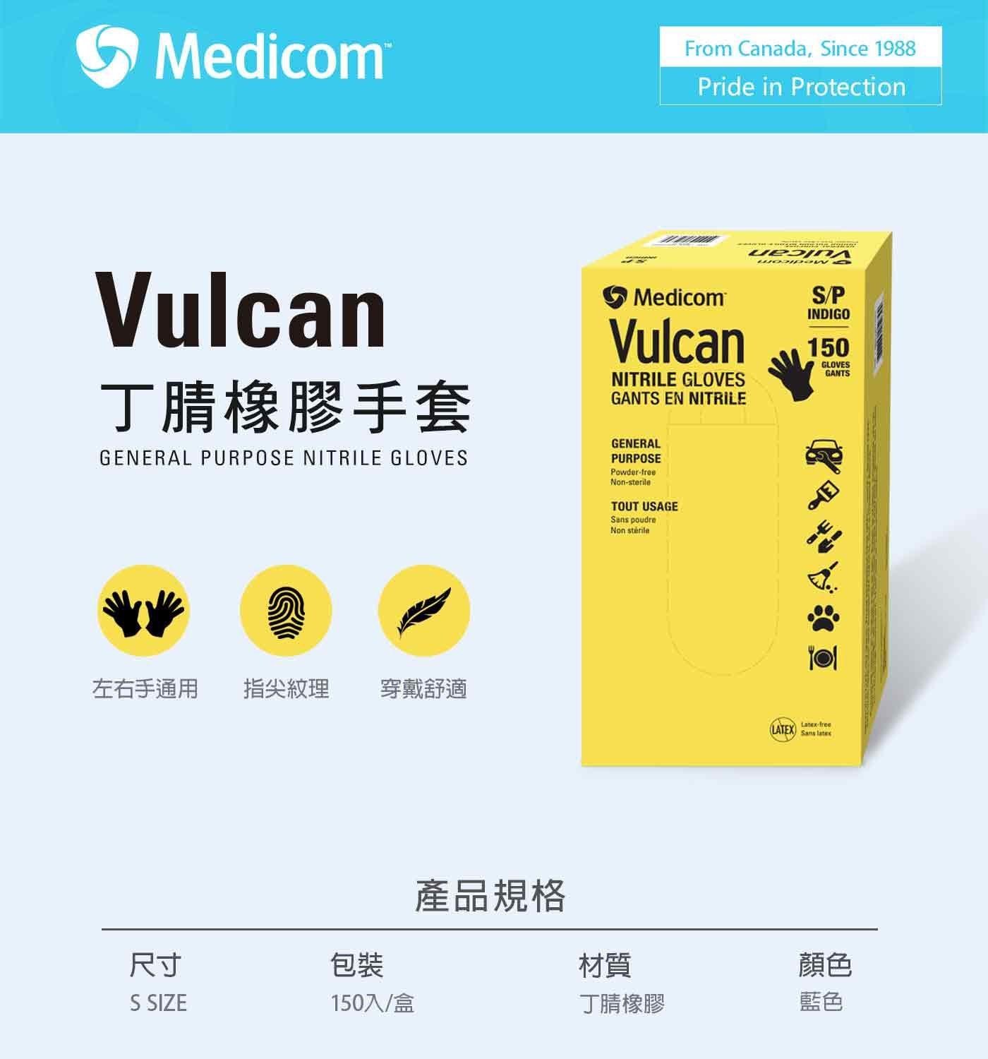 麥迪康丁腈橡膠手套 150入 X 1盒 尺寸 S，不含粉及乳膠不誘發過敏，一次性使用乾淨衛生，手指防滑處理提升抓握度。