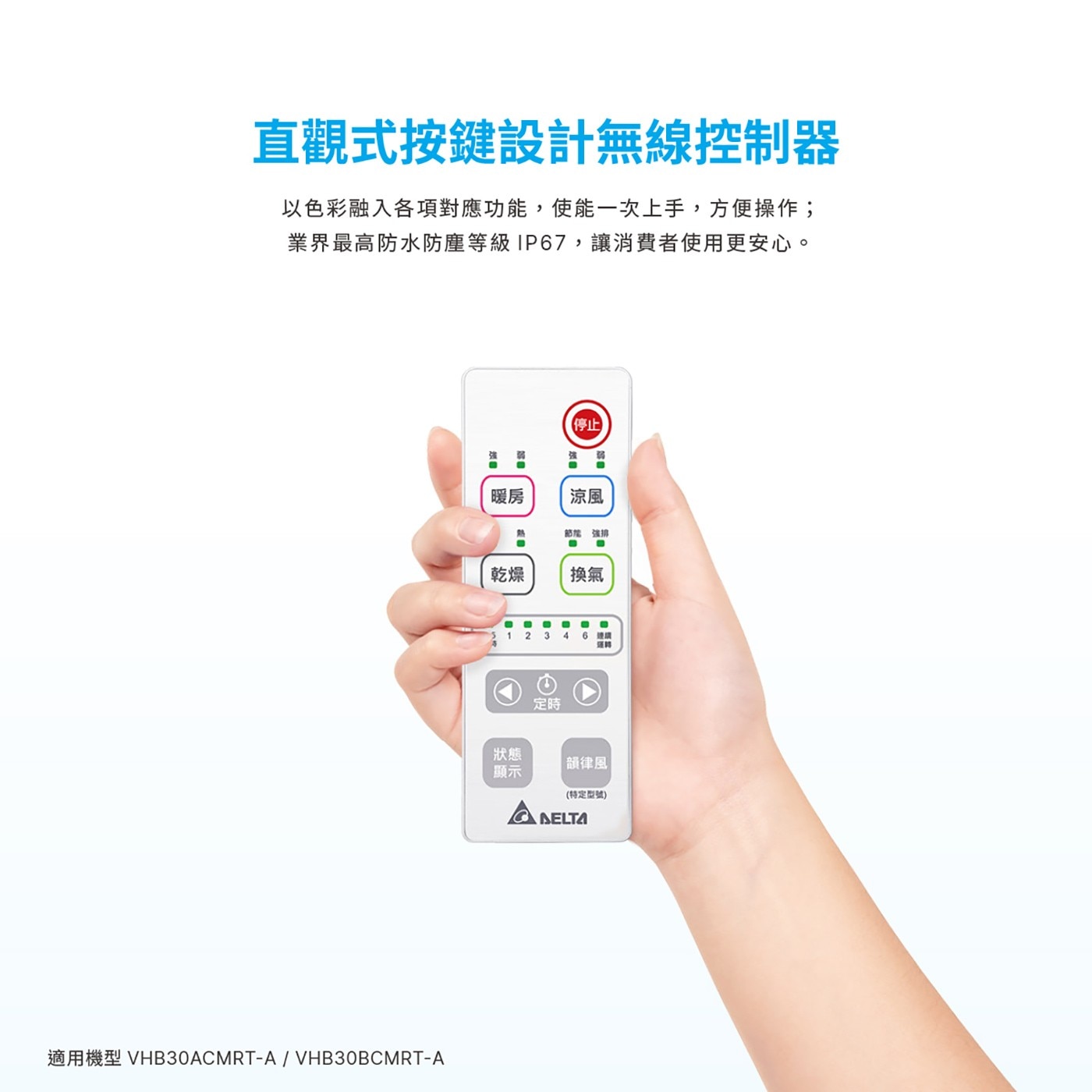 台達電子多功能循環涼暖風機豪華型300系列(遙控) VHB30ACMRT-A(110V) / VHB30BCMRT-A(220V)含基本安裝，暖房/涼風/乾燥/換氣/感應換氣/感應夜燈/定時/連續換氣，韻律風門，省電DC直流馬達，1600W/2000W PTC陶瓷加熱器。