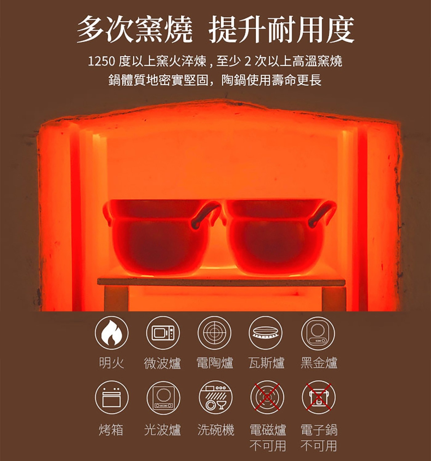 陸寶 和風雙層蓋陶鍋含蓋 20.5公分，雙層蓋設計，緊緊鎖住水分，原汁原味，烹煮時能釋放遠紅外線，保留食材中的營養，天然材質，適合藥饎料理，無鉛鎘無塗層，無重金屬，內層口徑無溝槽，99%上釉鍋面，方便清洗