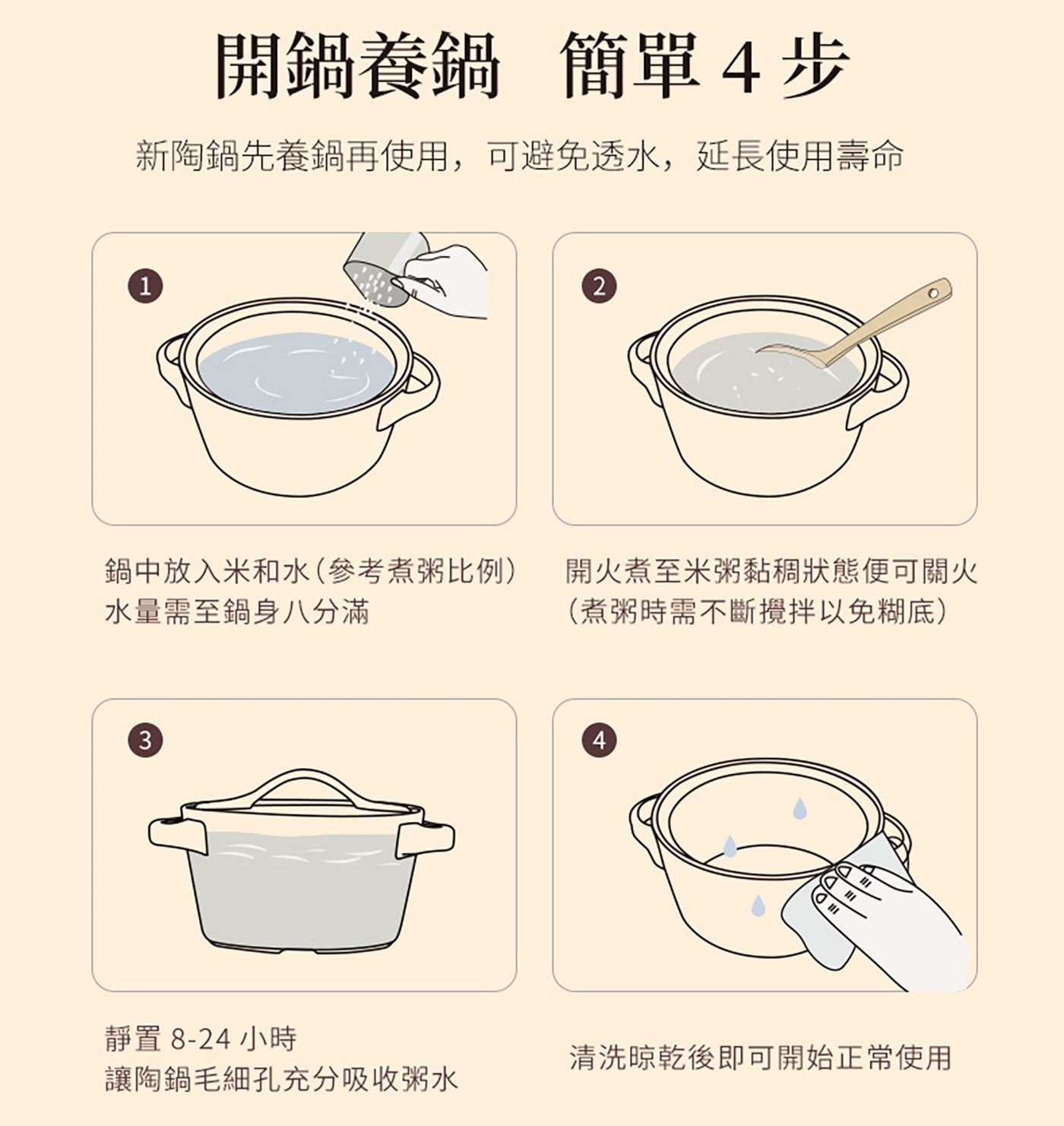 陸寶 和風雙層蓋陶鍋含蓋 20.5公分，雙層蓋設計，緊緊鎖住水分，原汁原味，烹煮時能釋放遠紅外線，保留食材中的營養，天然材質，適合藥饎料理，無鉛鎘無塗層，無重金屬，內層口徑無溝槽，99%上釉鍋面，方便清洗