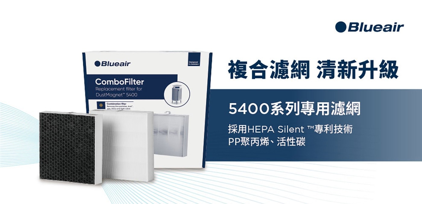 Blueair SmartFilter 5400系列 專用智能濾網 2入組 (4片)，5400 系列空氣清淨機濾網，高效微粒濾網集塵過濾，微粒+活性碳濾網，甲醛、異味out。