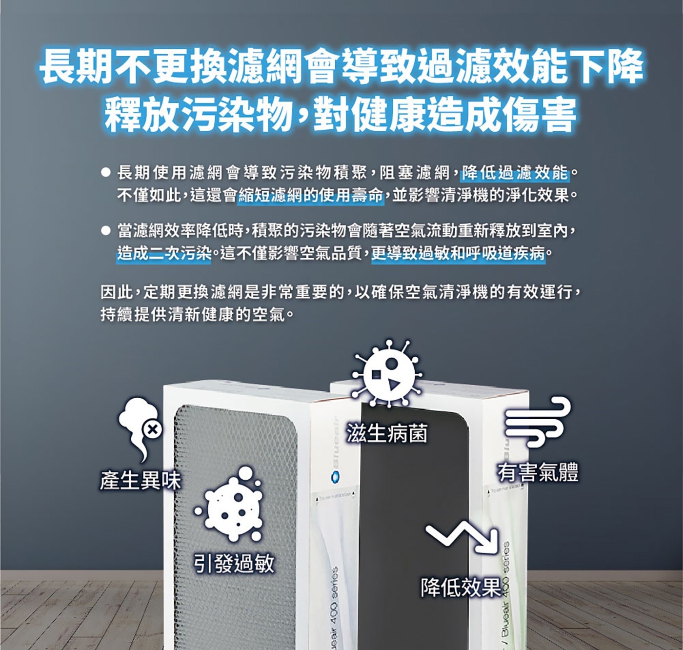 Blueair SmokeStop 400系列 活性碳濾網 F400SM 2入 (2片)，SmokeStop強活性碳，加強除臭去味，低密度濾網、漸層式濾網設計，均勻過濾大量空氣，HEPASilent 過濾技術。