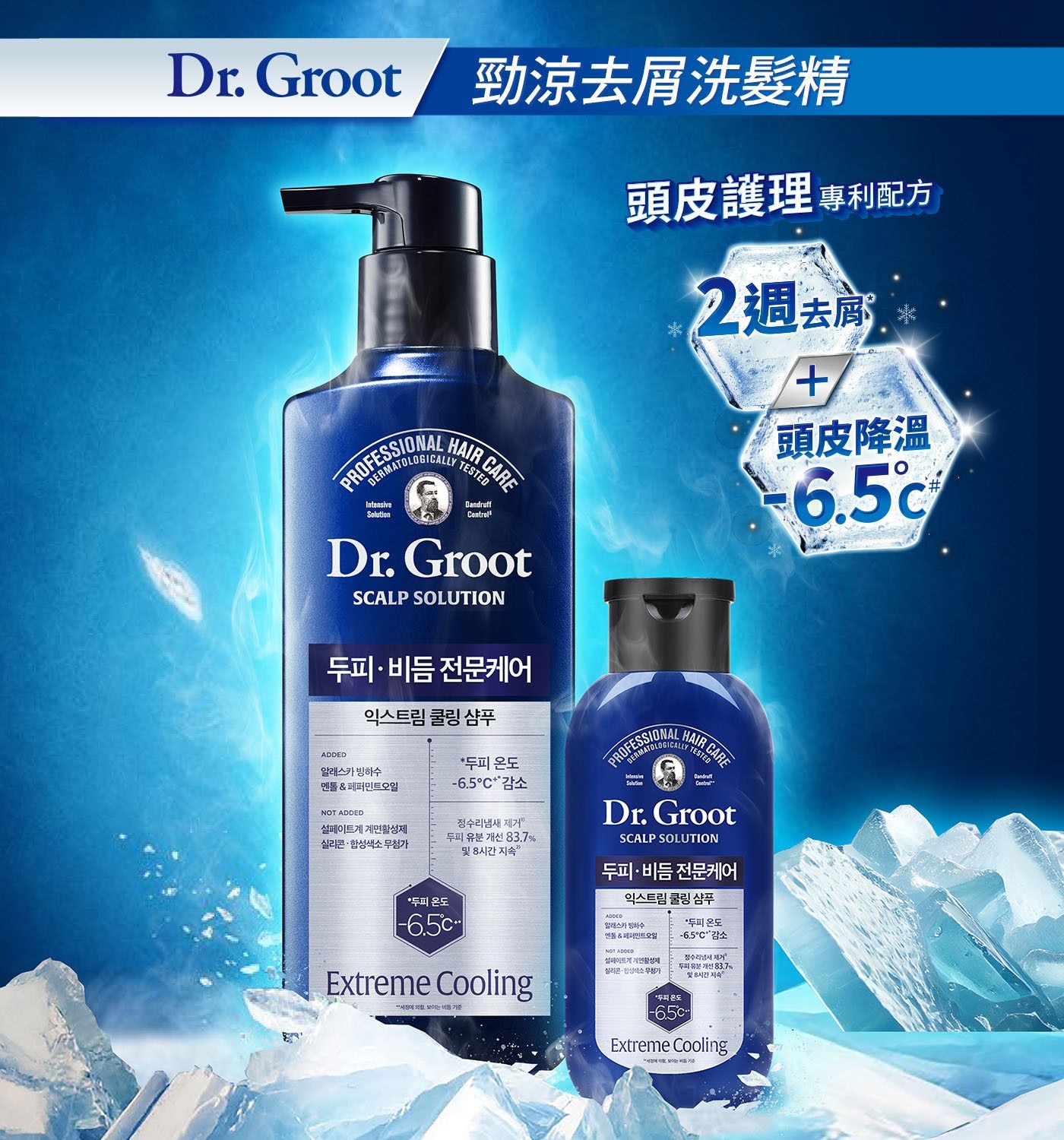 Dr. Groot 勁涼去屑洗髮精 700毫升 X 1入 + 200毫升 X 1入