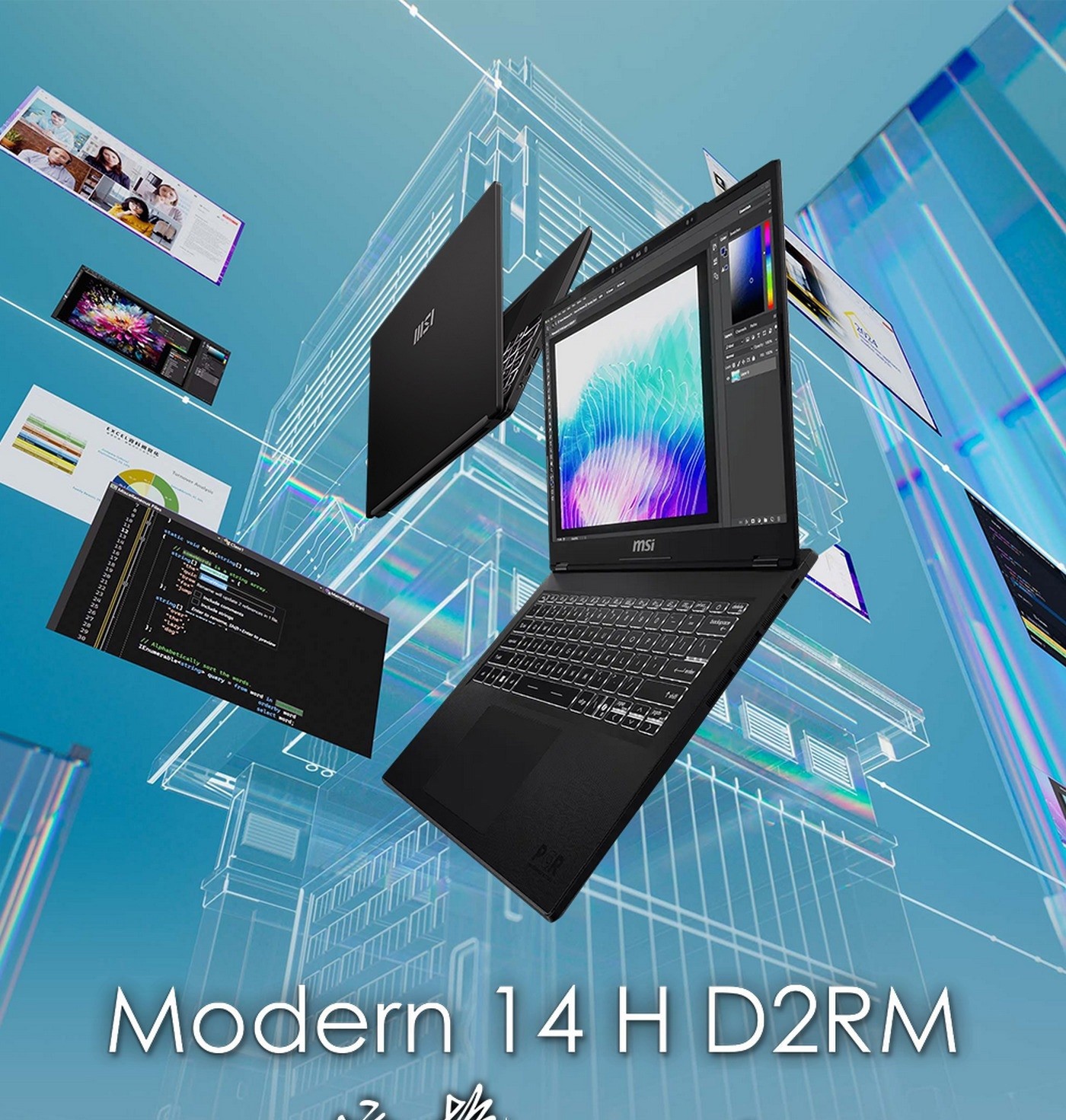 MSI Modern 14 H 14吋 Copilot + PC AI 筆電 D2RMG-428TW，處理器：Intel® Core™ 5 210H，記憶體：DDR4 8GB*2(3200MHz)，硬碟：512GB NVMe PCIe Gen4  SSD ，顯示晶片：Intel Graphics，作業系統：Windows 11 Home