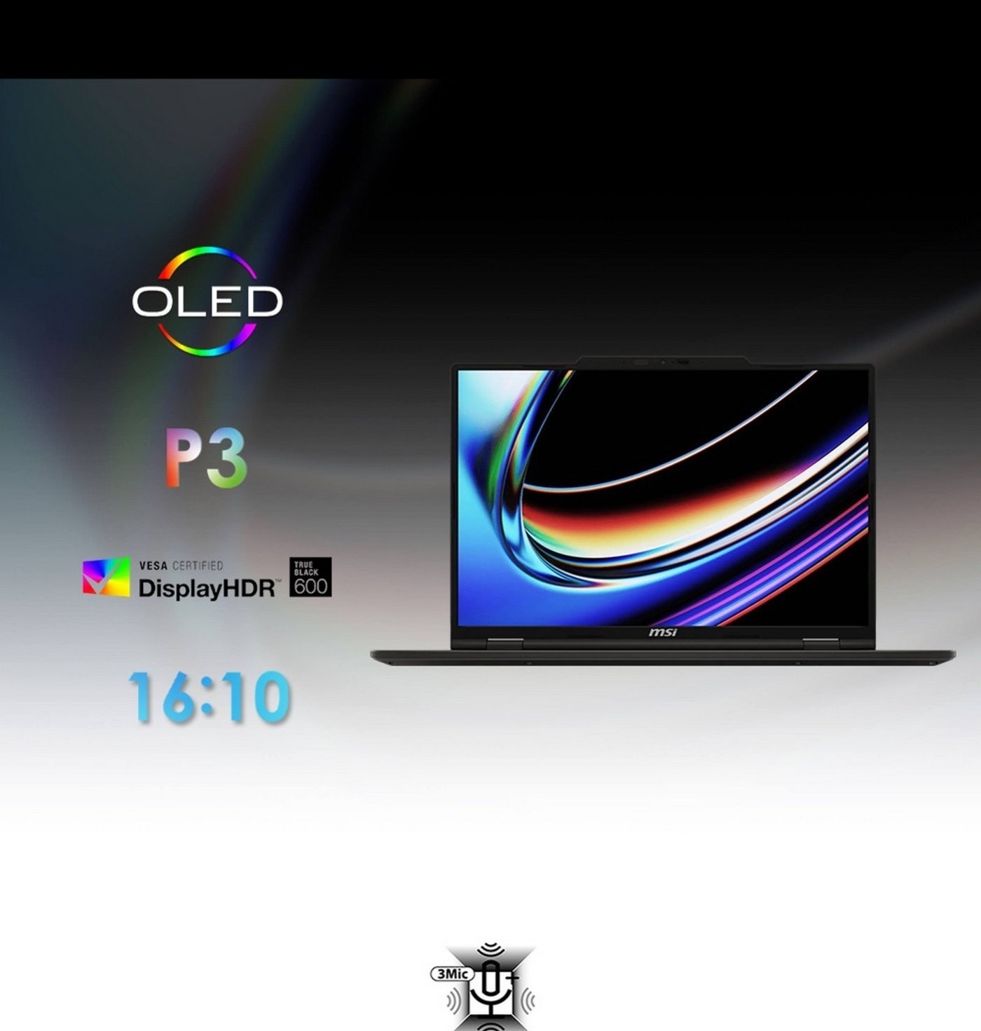 MSI VenturePro 16 16吋 Copilot + PC AI 筆電 A1VFG-015TW，處理器：Intel® Core™ Ultra 7 processor 155H，記憶體：DDR5 16GB(5600MHz)，顯示晶片：NVIDIA® GeForce RTX™。