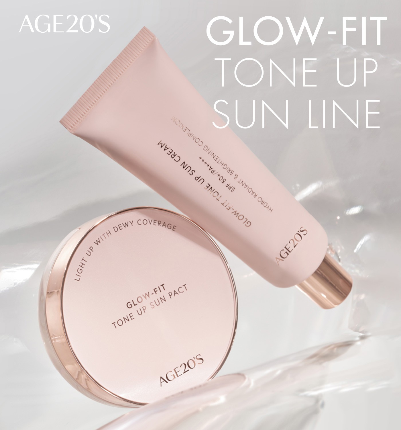 AGE20'S 清透光潤色素顏霜 50毫升 2入 SPF50+/PA++++，防曬護膚美顏三合一，使用反射光粉體技術，隨著角度變化，展現肌膚的自然光彩。