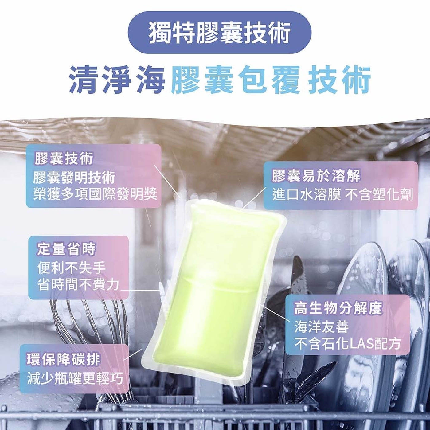 清淨海 全效洗碗膠囊適用桌上及廚下洗碗機型