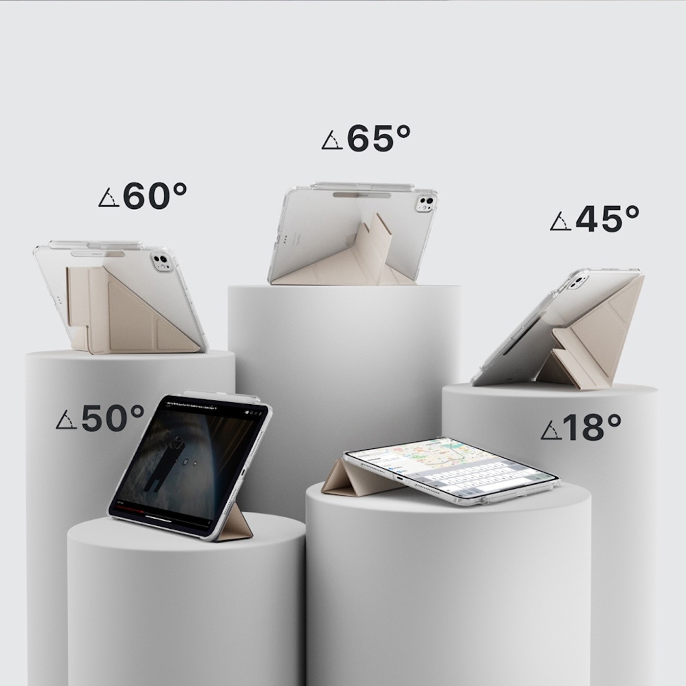 MAGEASY Facet 全方位支架透明背蓋保護套 (筆槽款) 適用 2025/M3~2024/M2 iPad Air 13吋 & 2022~20 iPad Pro 12.9吋
