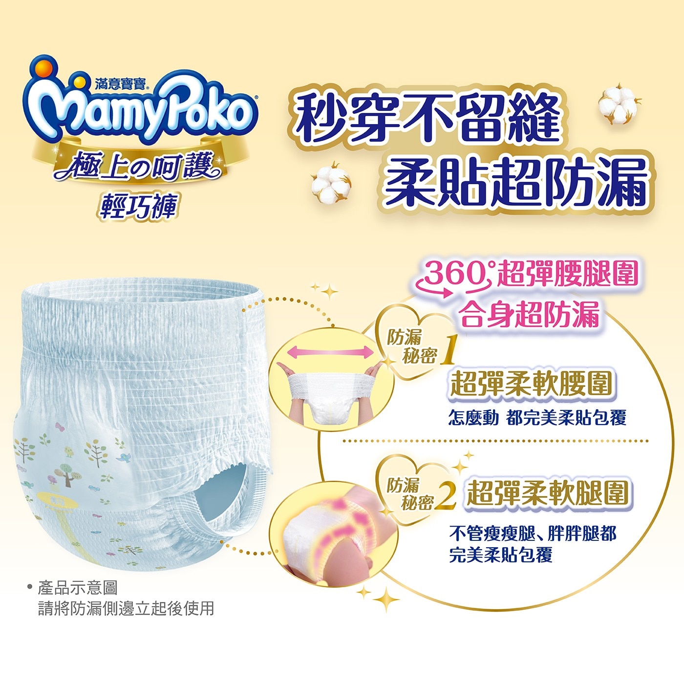 滿意寶寶 極上呵護輕巧褲 XL號 128片