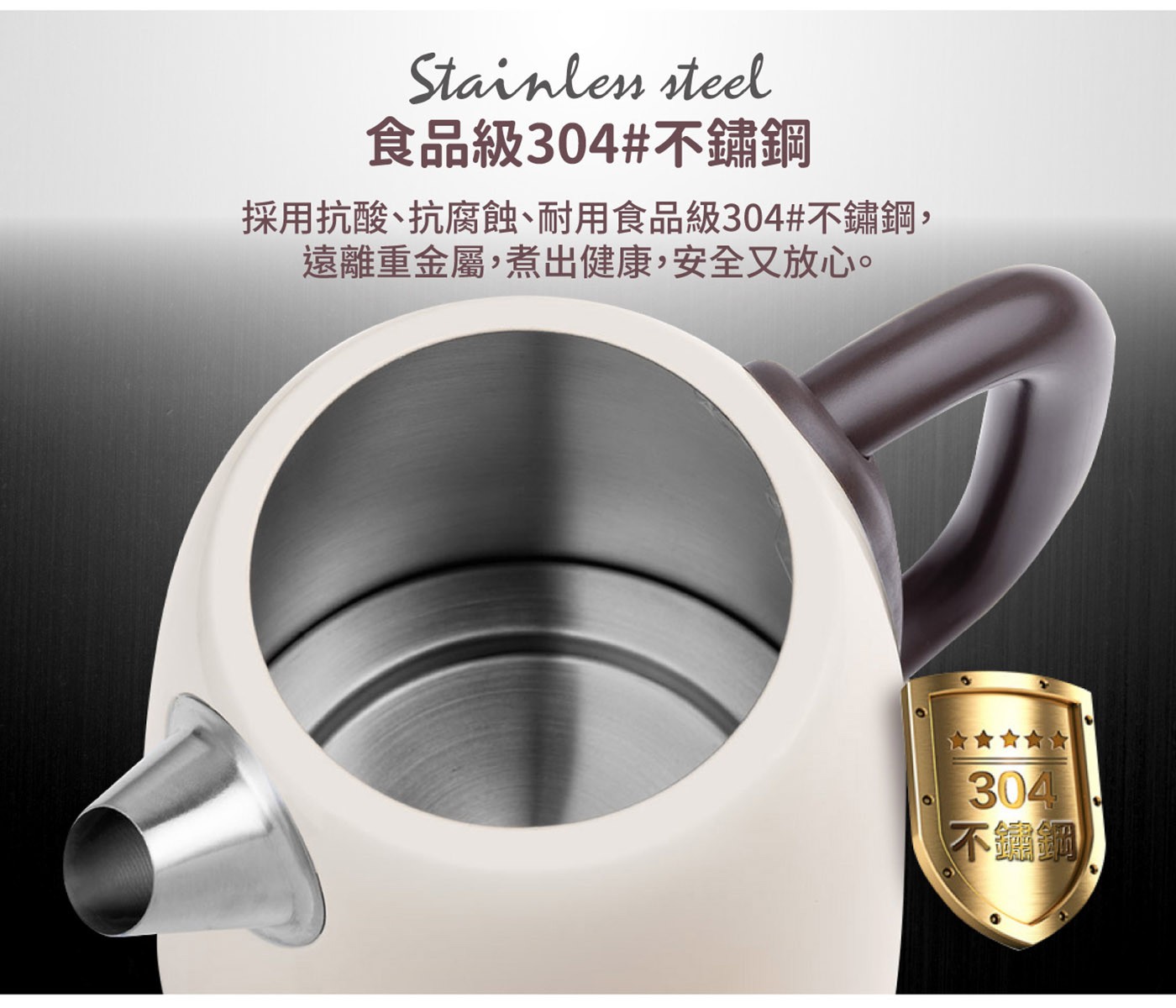 東元 溫控復古水溫表電熱快煮壺 白色，復古精美錶盤式水溫表，304#不鏽鋼材質，堅實耐用，水位視窗，水量看得見，採用英國otter溫控，耐用安全。