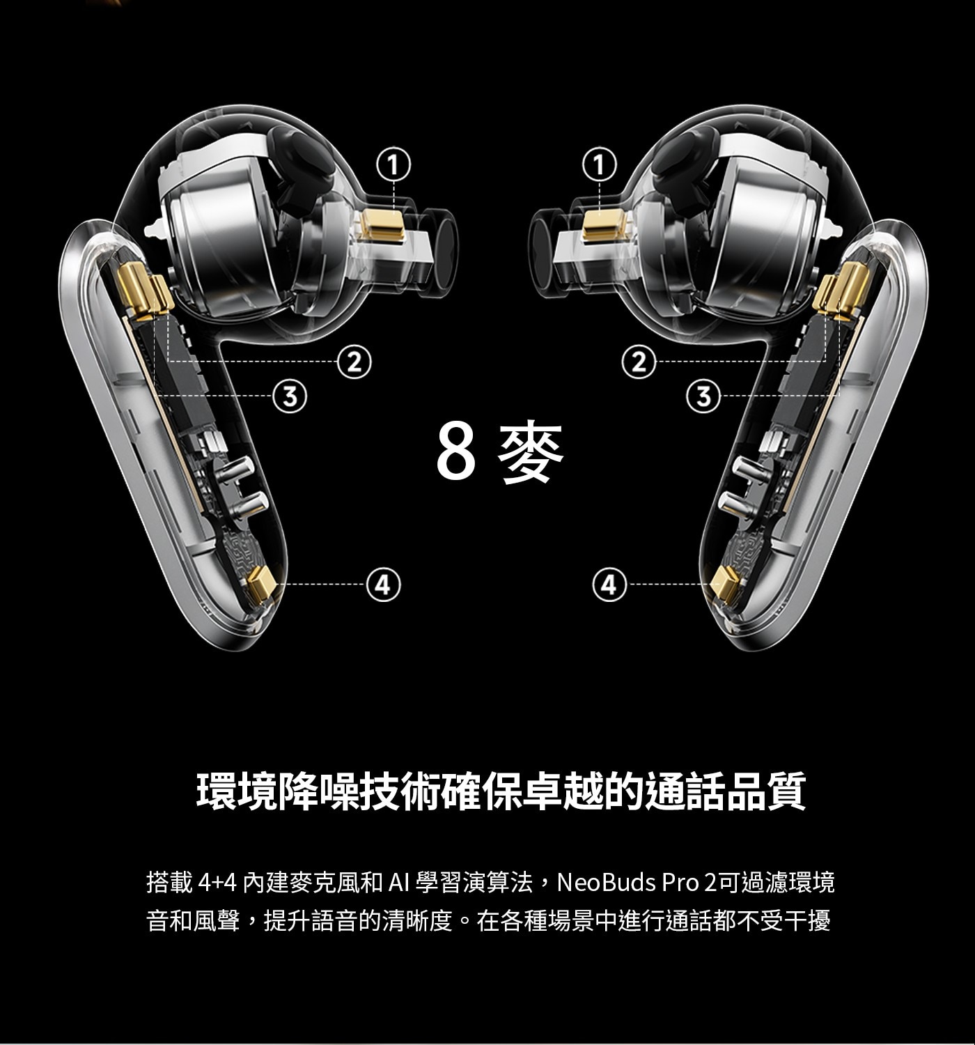 EDIFIER Neobuds Pro 2 旗艦藍牙抗噪耳機Knowles 動圈單體｜Hi-Res 金牌認證 重現聲音細節