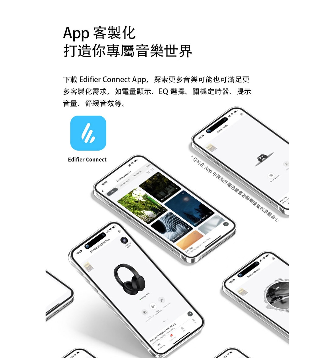 EDIFIER W820NB PLUS 無線降噪耳罩耳機兩側耳罩可拆卸替換 耳機壽命加倍