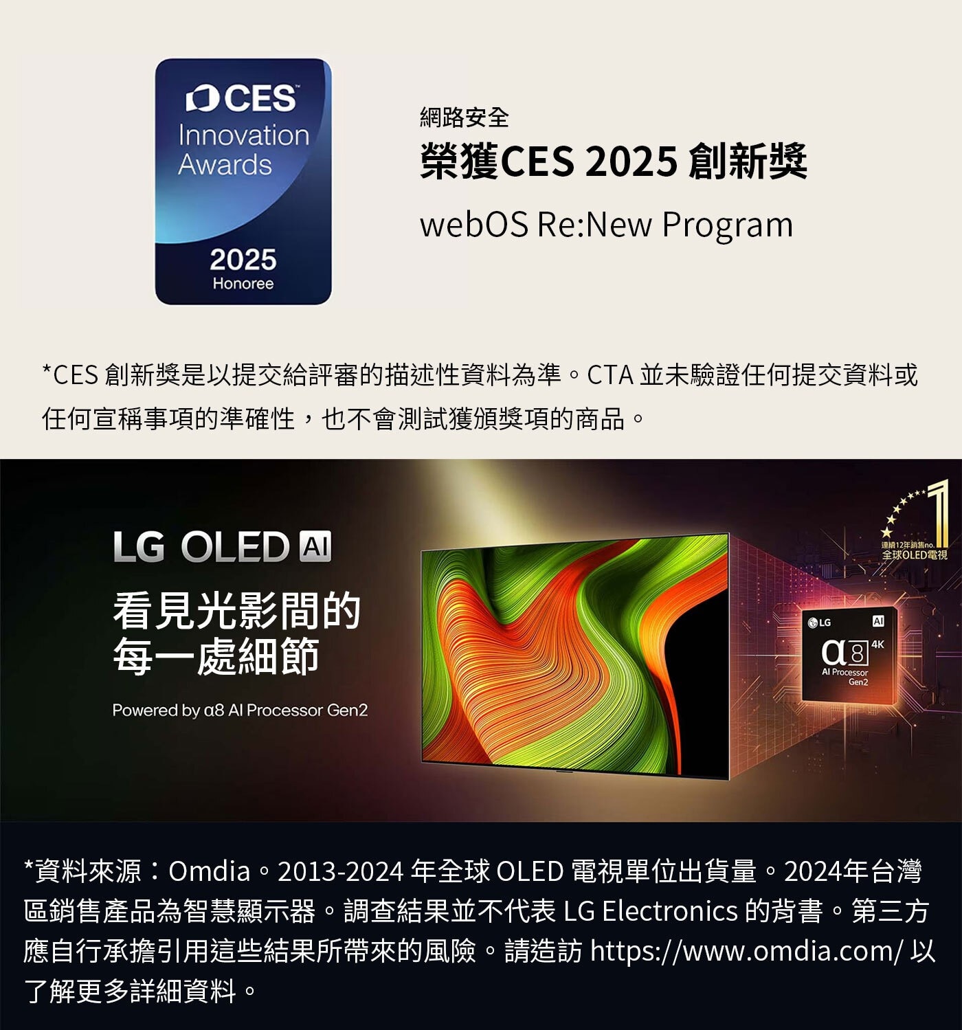 LG 65'' OLED MONITOR65吋OLED顯示器OLED65B5PTA