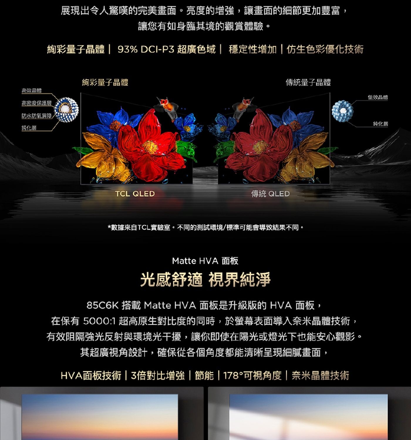 TCL 85吋 4K Mini LED Google TV 量子智能液晶顯示器 不含視訊盒 85C6K