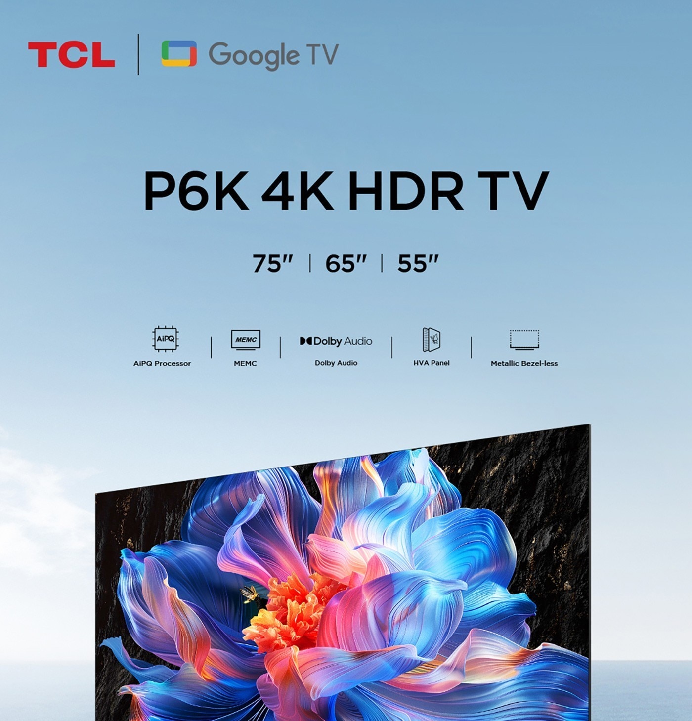 TCL 75吋 4K Google TV 量子智能液晶顯示器 不含視訊盒 75P6K