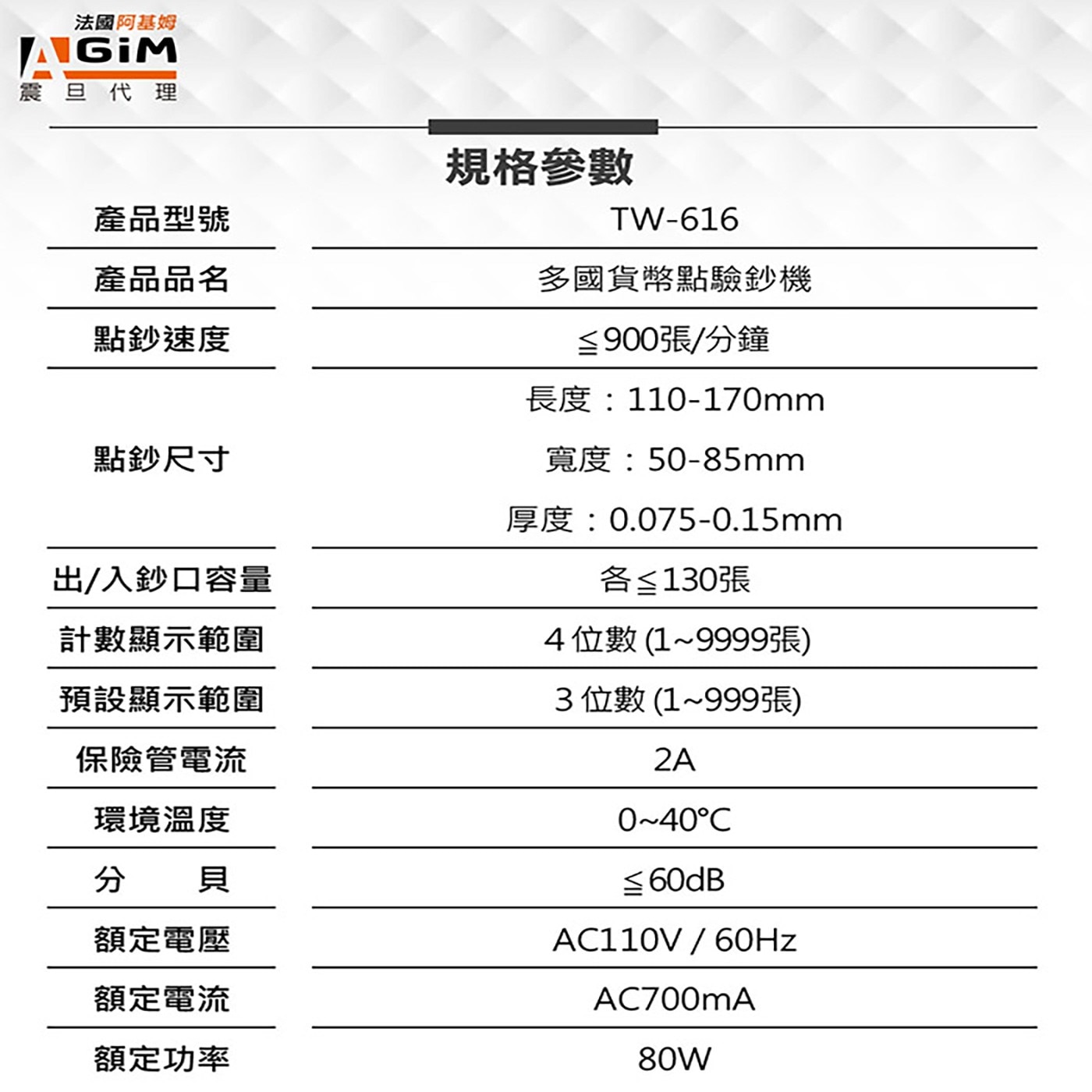 AGIM 多國貨幣點驗鈔機 TW-626