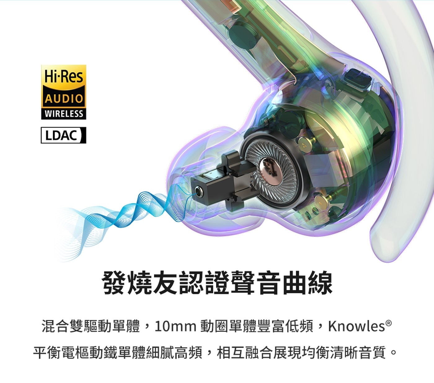 JLab Epic Sport ANC 3 運動降噪真無線藍牙耳機,發燒友認證聲音曲線,混合雙驅動單體,10mm動圈單體豐富低頻,Knowles