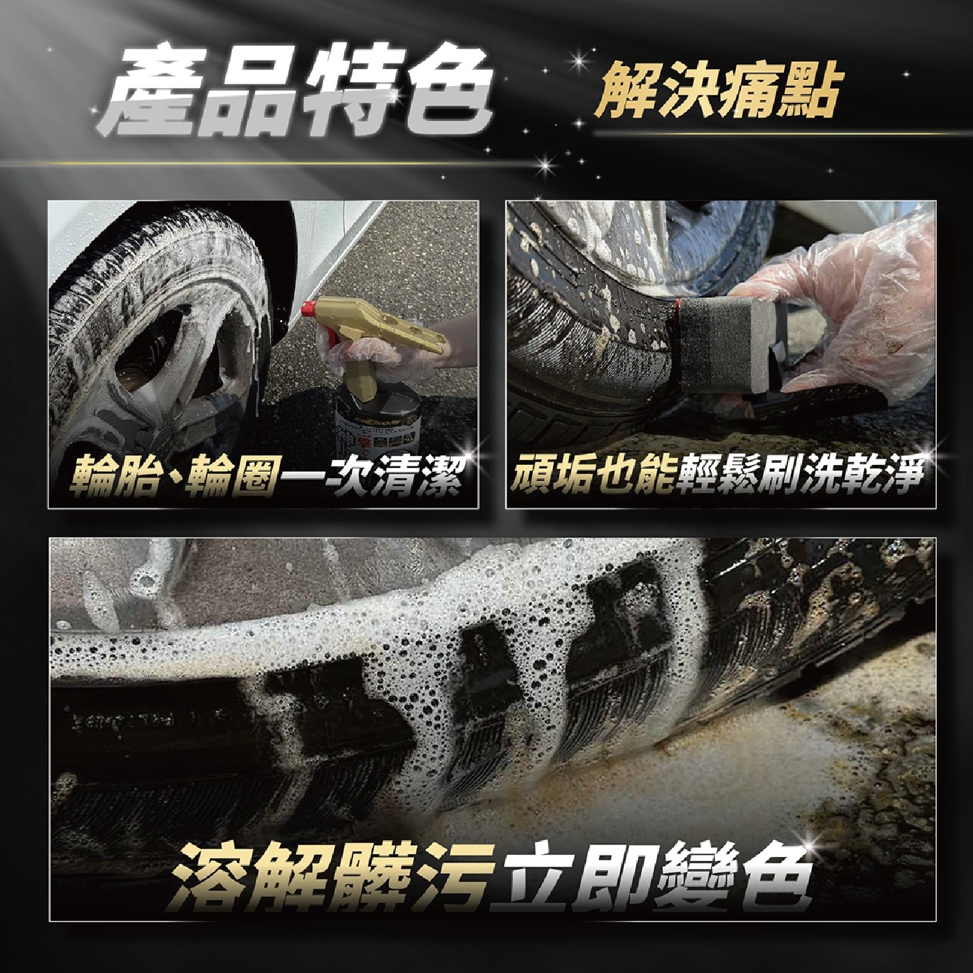 Soft99 好神輪圈輪胎清潔劑 800毫升 X 2入,產品特色,輪胎輪圈一次清潔,頑垢也能輕鬆刷洗乾性,溶解髒污立即變色