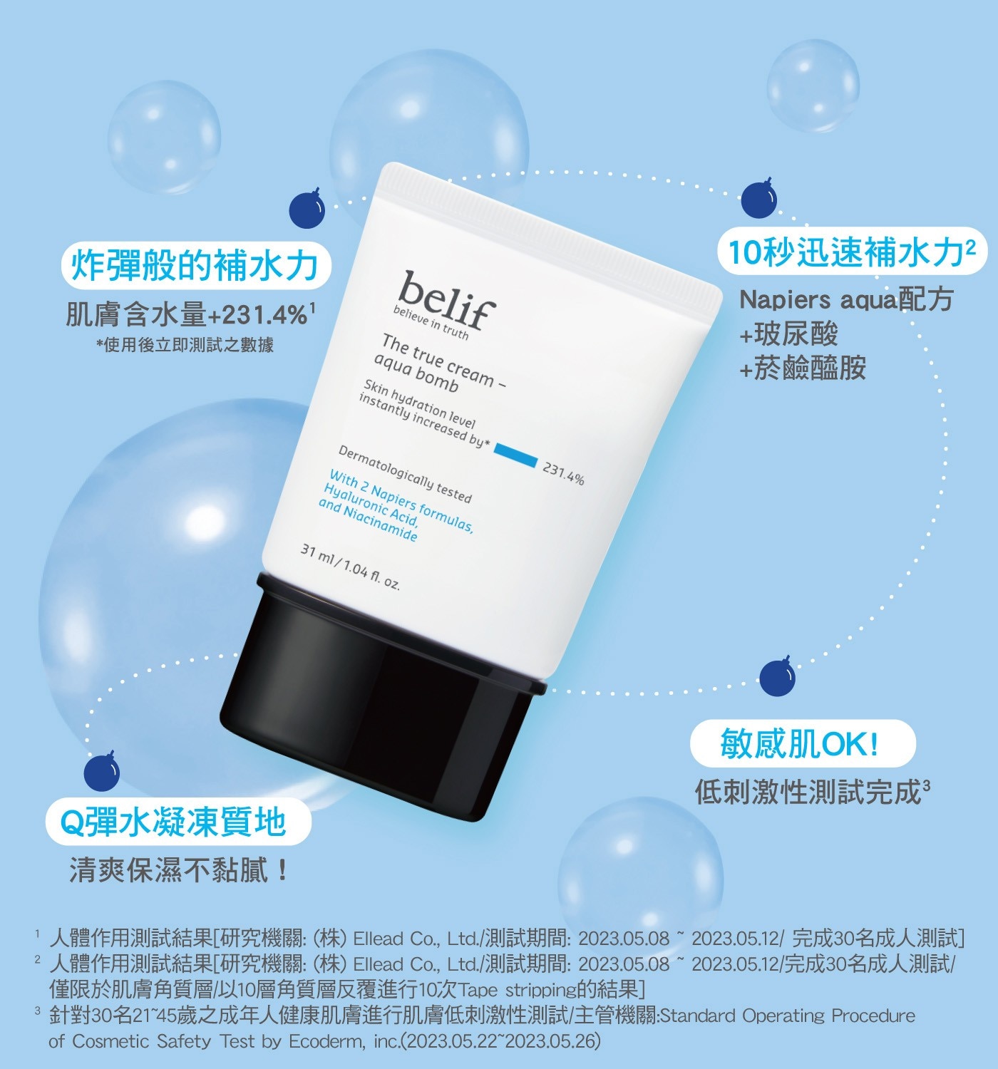 belif 斗篷草高效水分炸彈霜 31毫升 X 2入 在極端氣候下依然有出色的保濕續航力。