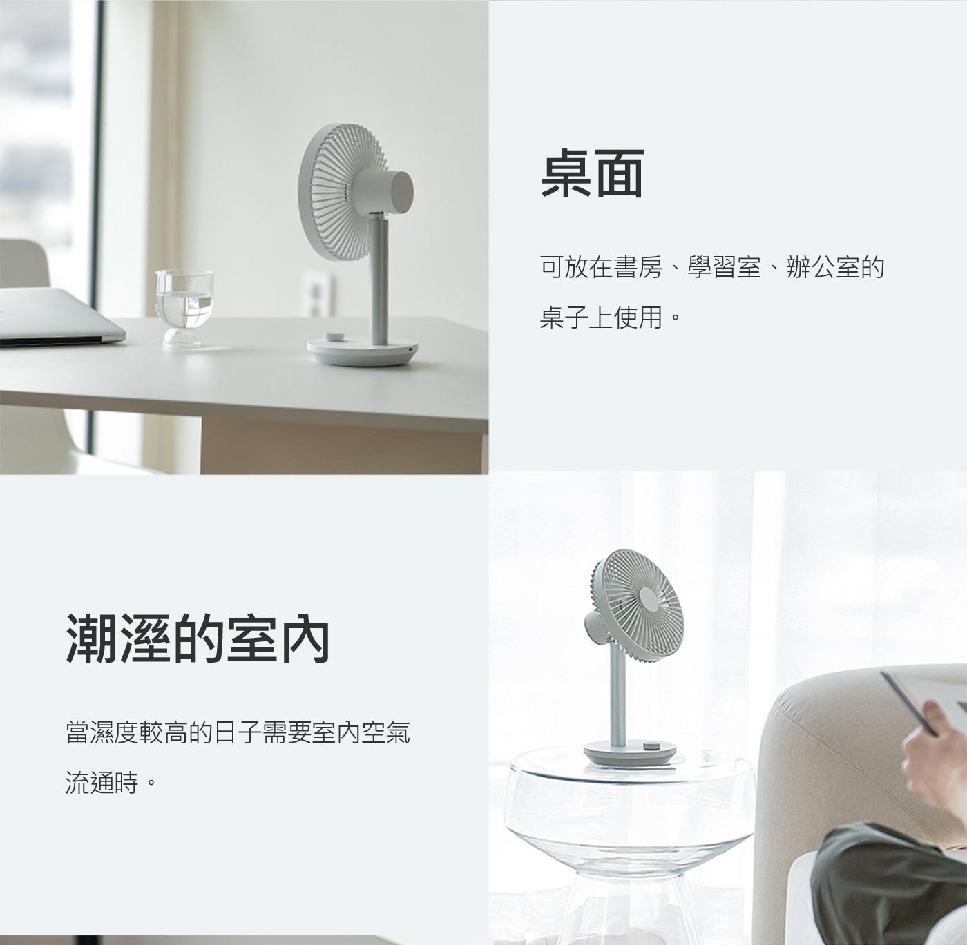 潮溼的室內當濕度較高的日子需要室內空氣流通時。