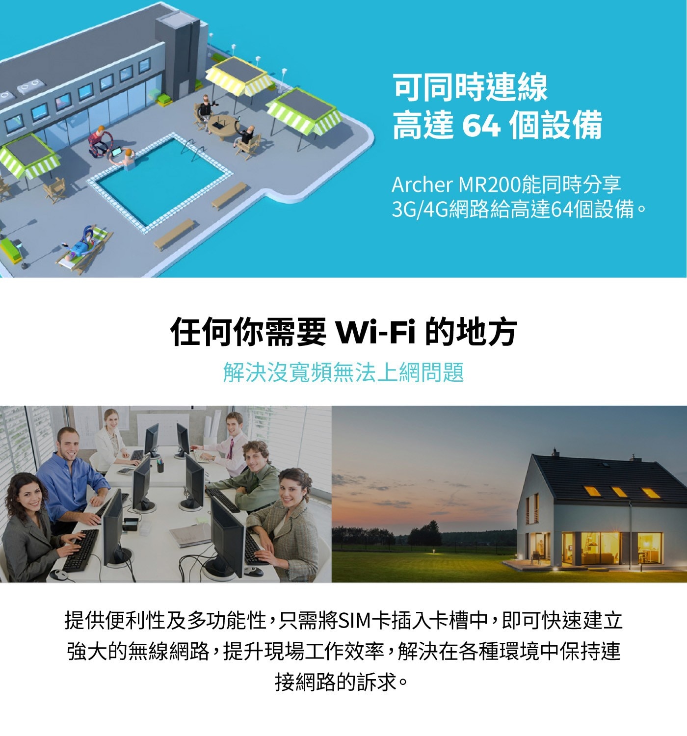 TP-Link AC750 4G Sim卡 Wi-Fi 5 路由器 Archer MR205