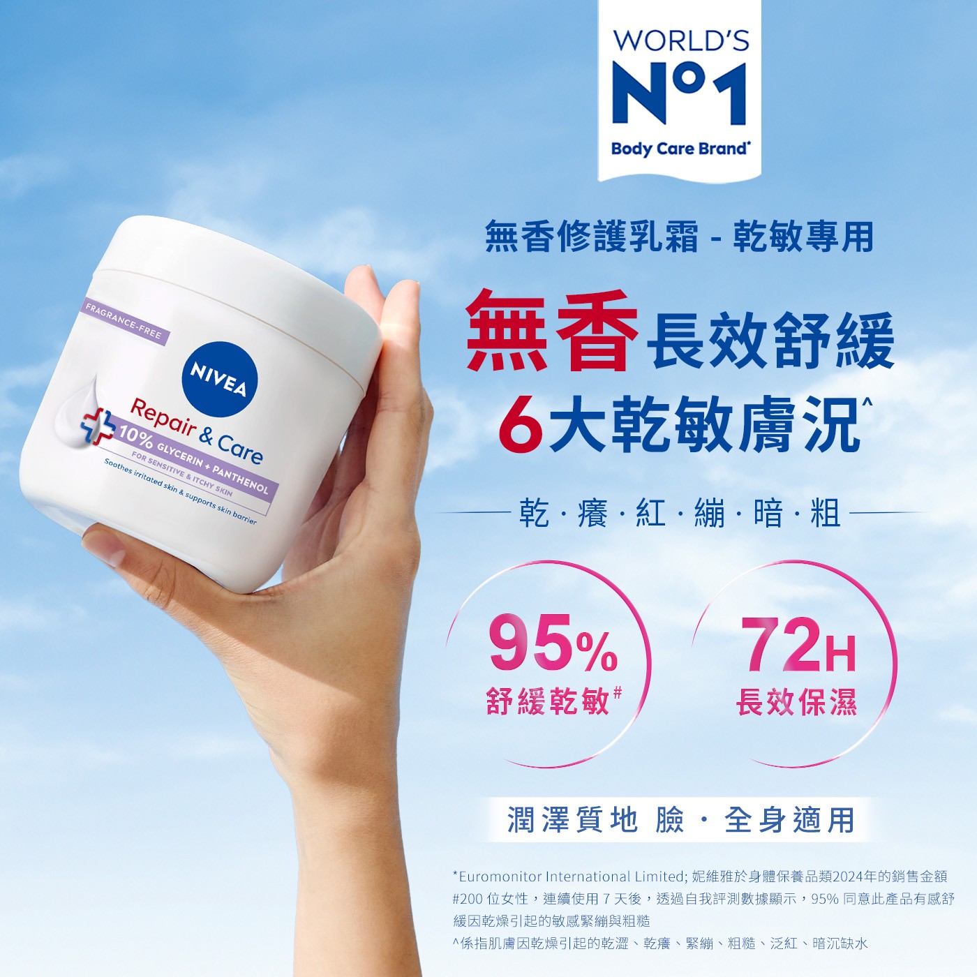 無香長效舒緩6大乾敏膚況