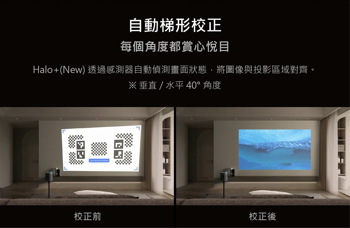 XGIMI 極米 Halo+(New) Google TV 可攜式智慧投影機支援 ARC，多聲道音響連接超便利