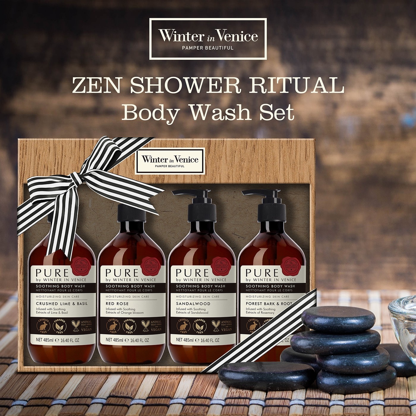WinterinVenicePAMPERBEAUTIFULZENSHOWERRITUALBodyWashSet