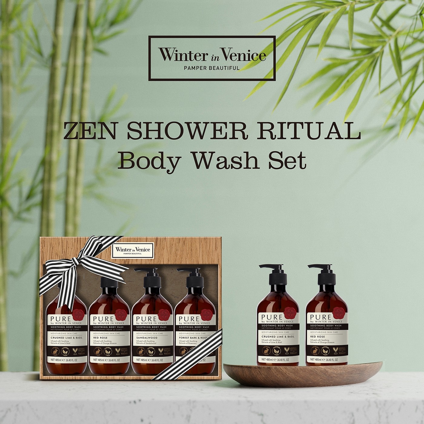 WinterinVenicePAMPERBEAUTIFULZENSHOWERRITUALBodyWashSet