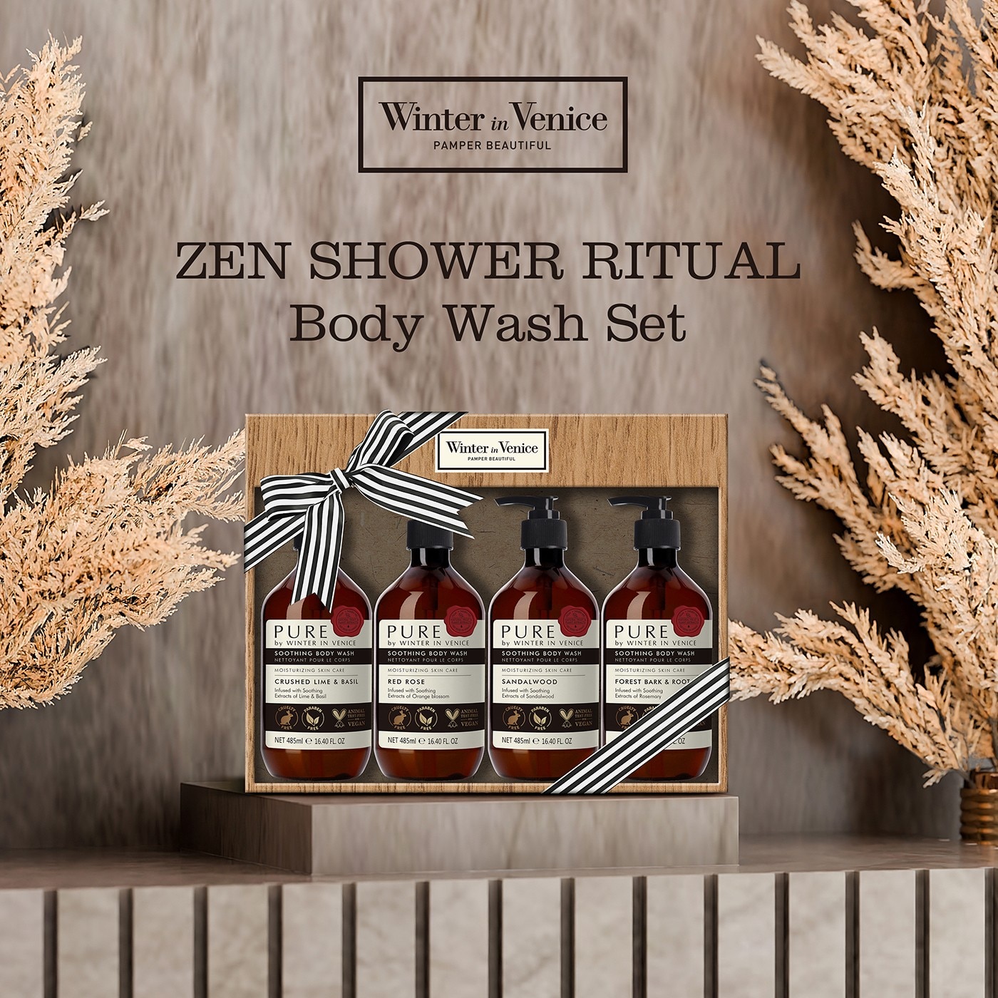 WinterinVenicePAMPERBEAUTIFULZENSHOWERRITUALBodyWashSet