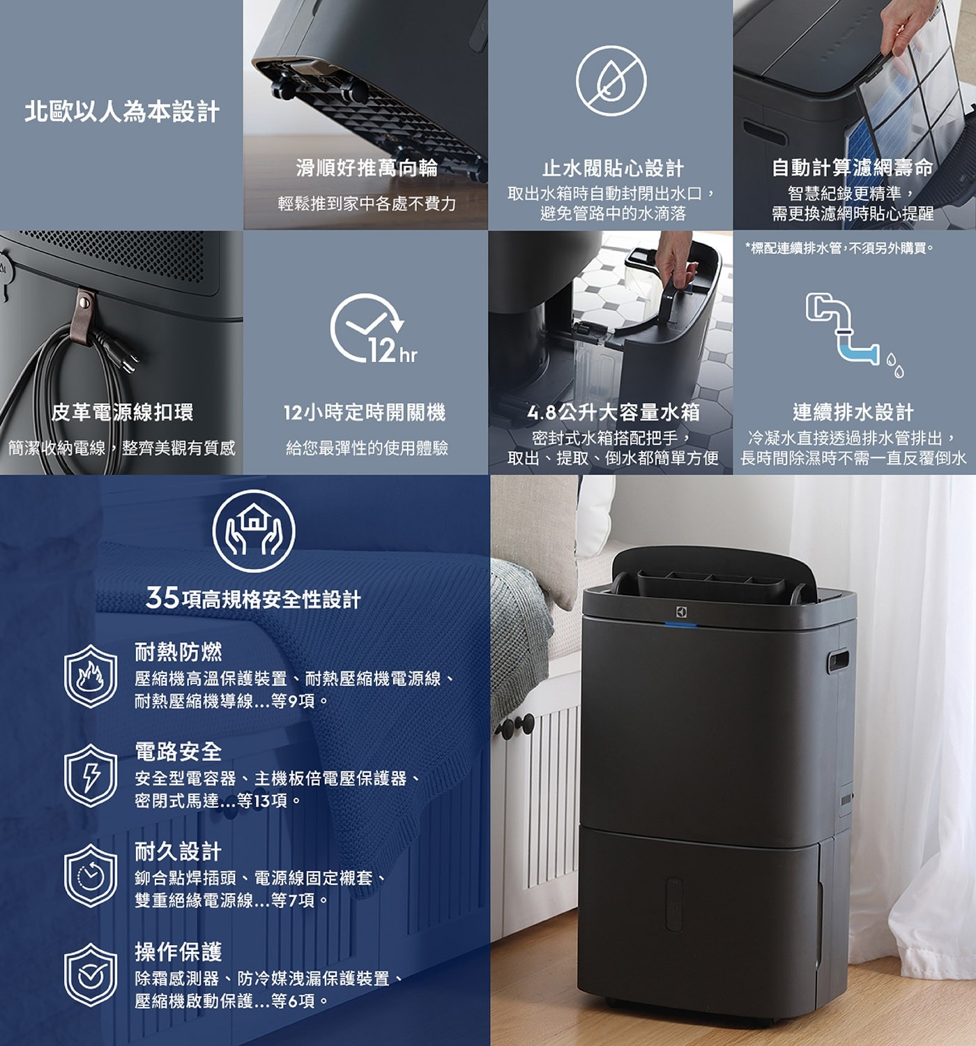 底部萬向輪設計，移動滑順好推便利。