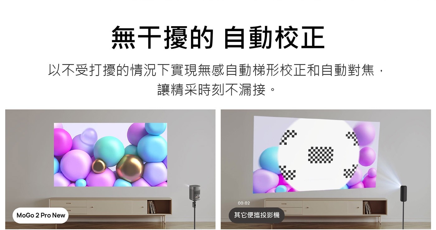 XGIMI MoGo 2 Pro(New) Google TV 智慧投影機430 ISO 流明 (約530 ASNI)亮度，小巧室內、戶外空間都好看