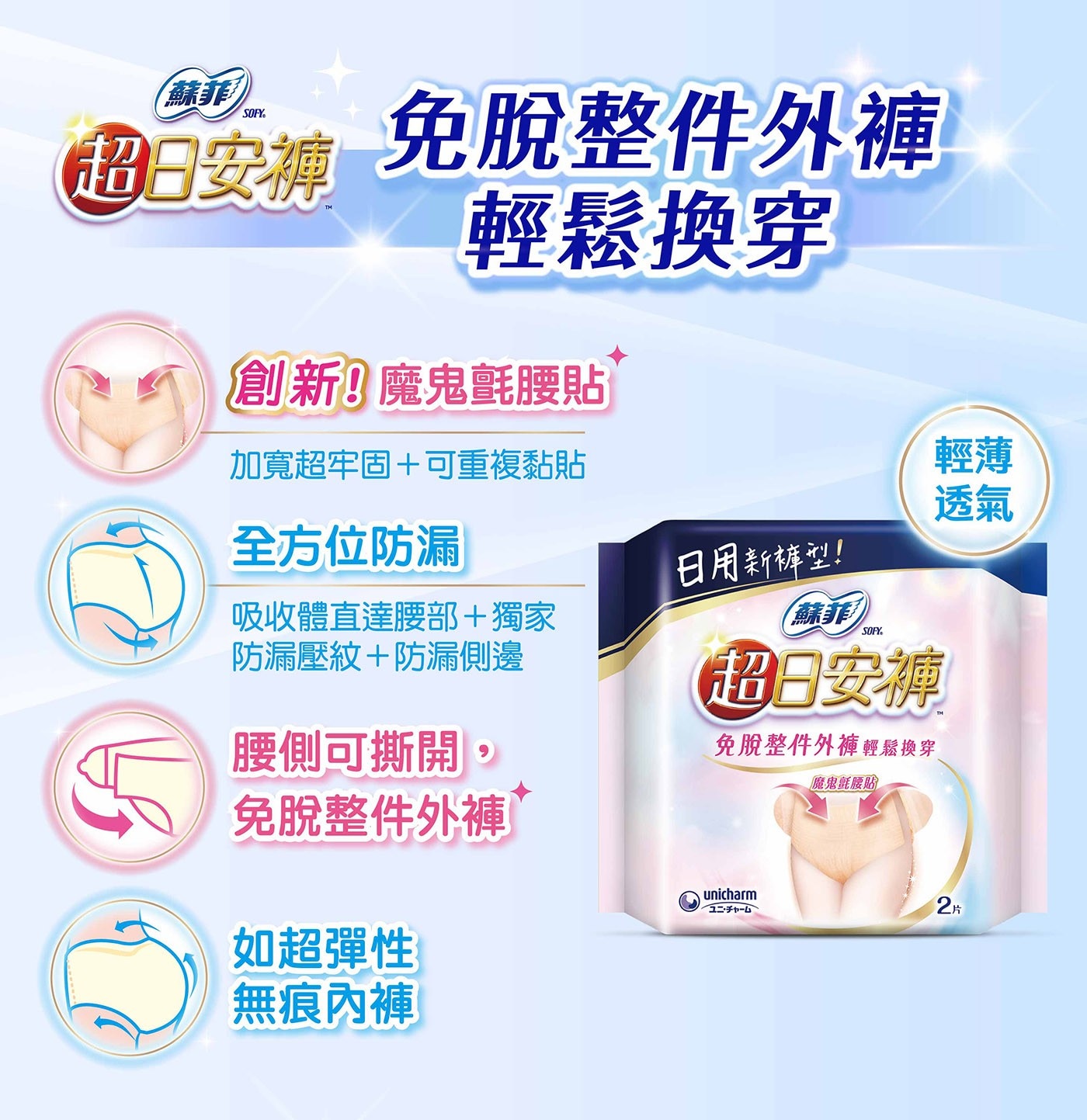 免脫整件外褲 輕鬆換穿