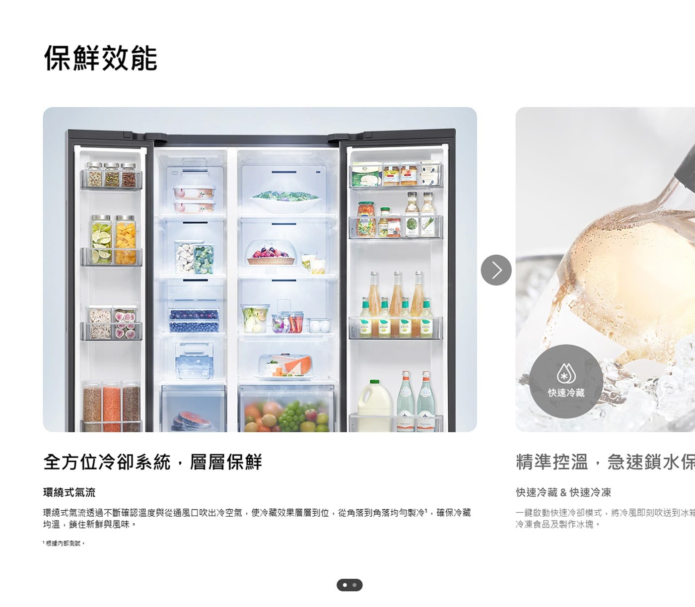 全方位冷卻系統,層層保鮮