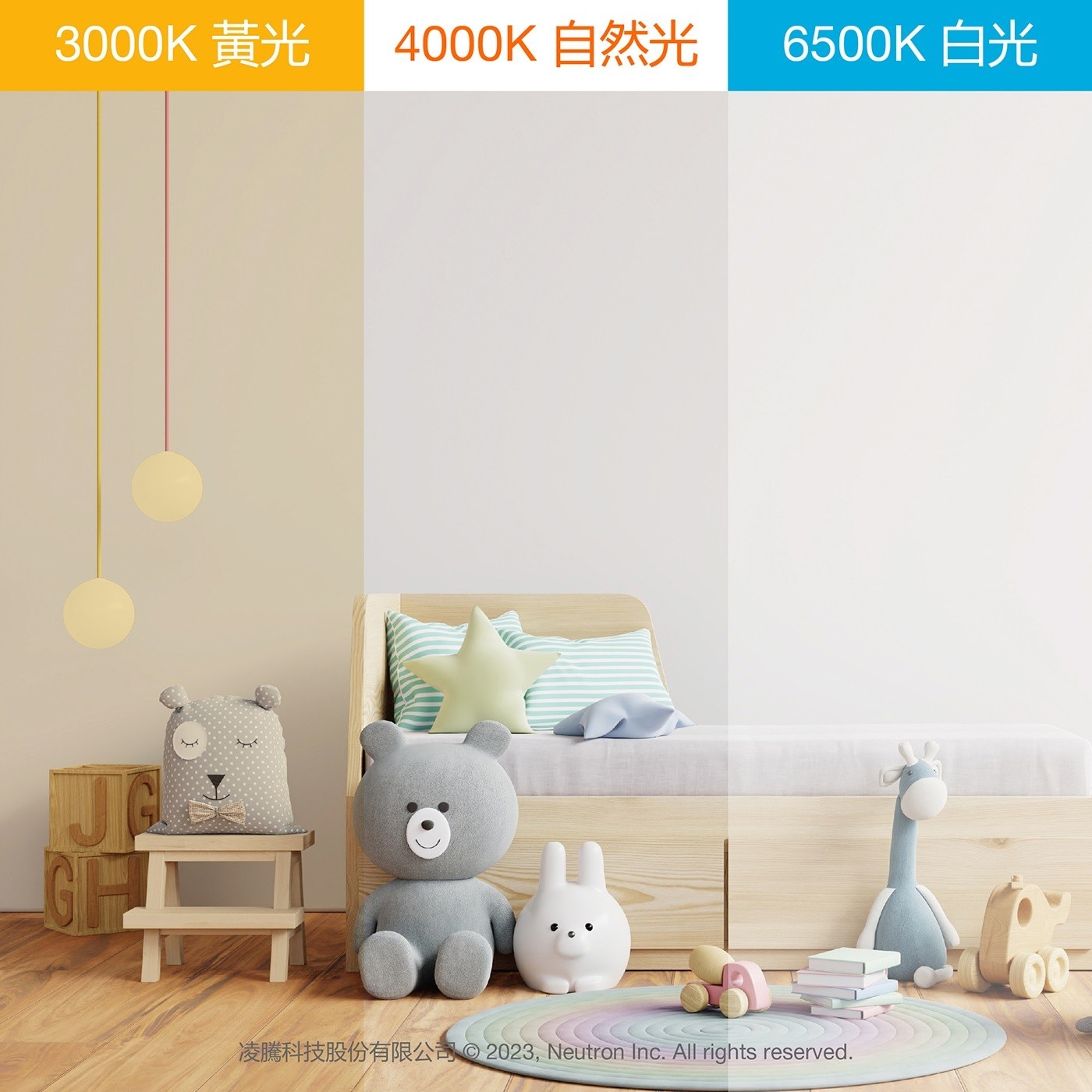 3000K 黃光 4000K 自然光 6500K 白光 GH 2023. Neutron BRO