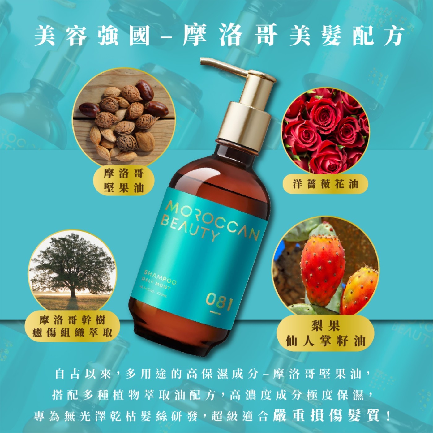 摩洛哥深層潤澤洗髮露．高保濕 舒緩毛躁感