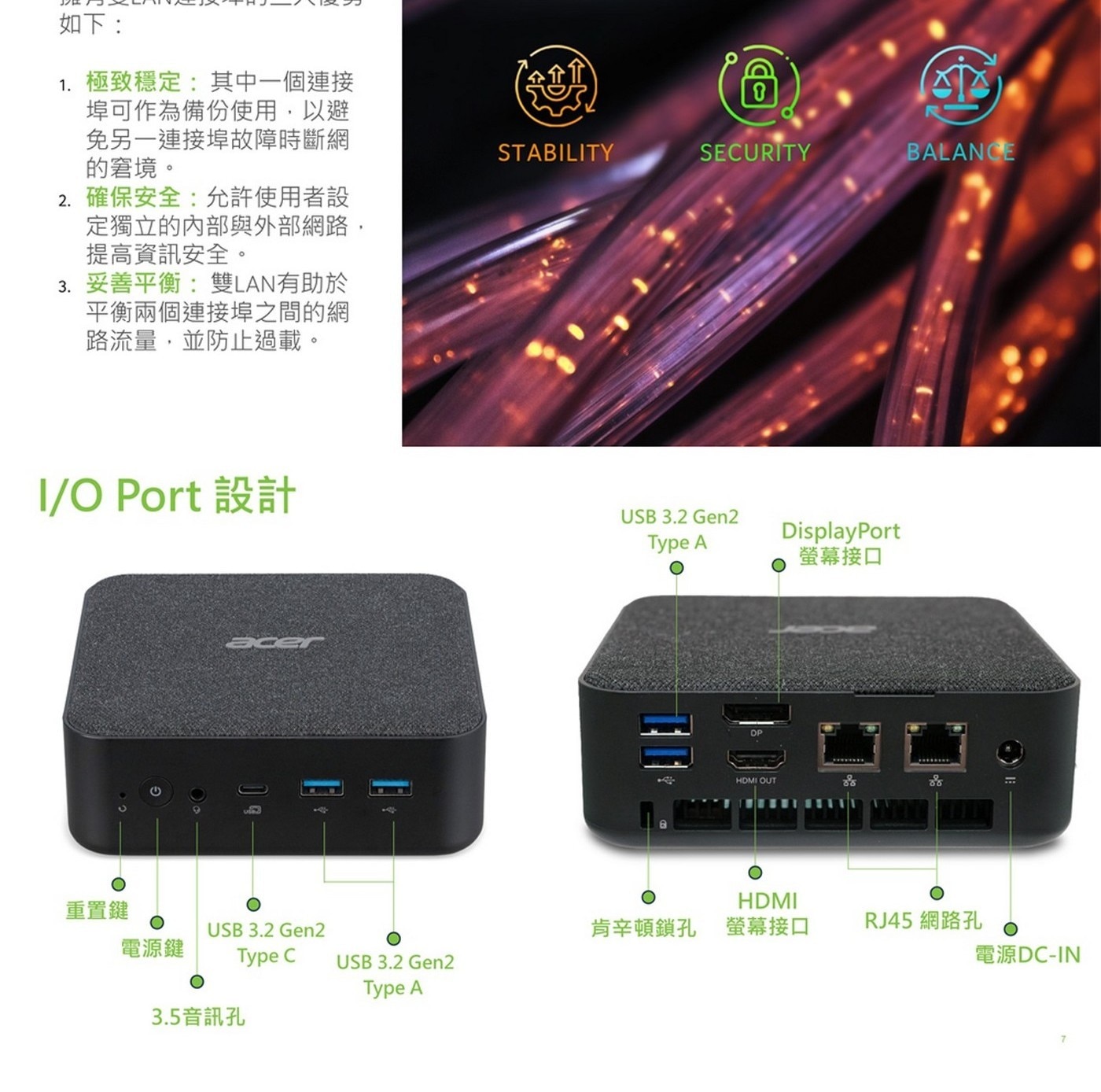 ACER Revo Box RB102 AI 迷你電腦 Core Ultra 7-255H 顯示晶片：Intel® Arc™ 140T GPU