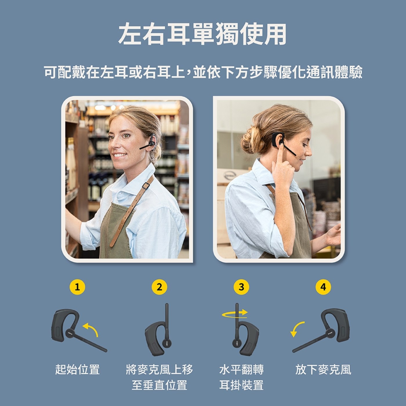 Jabra Perform 45 高效協作立體聲單耳藍牙耳機