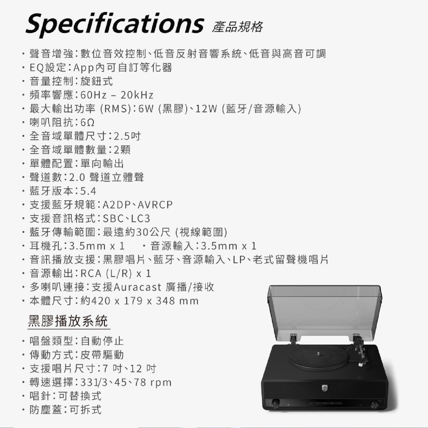 Specifications產品規格