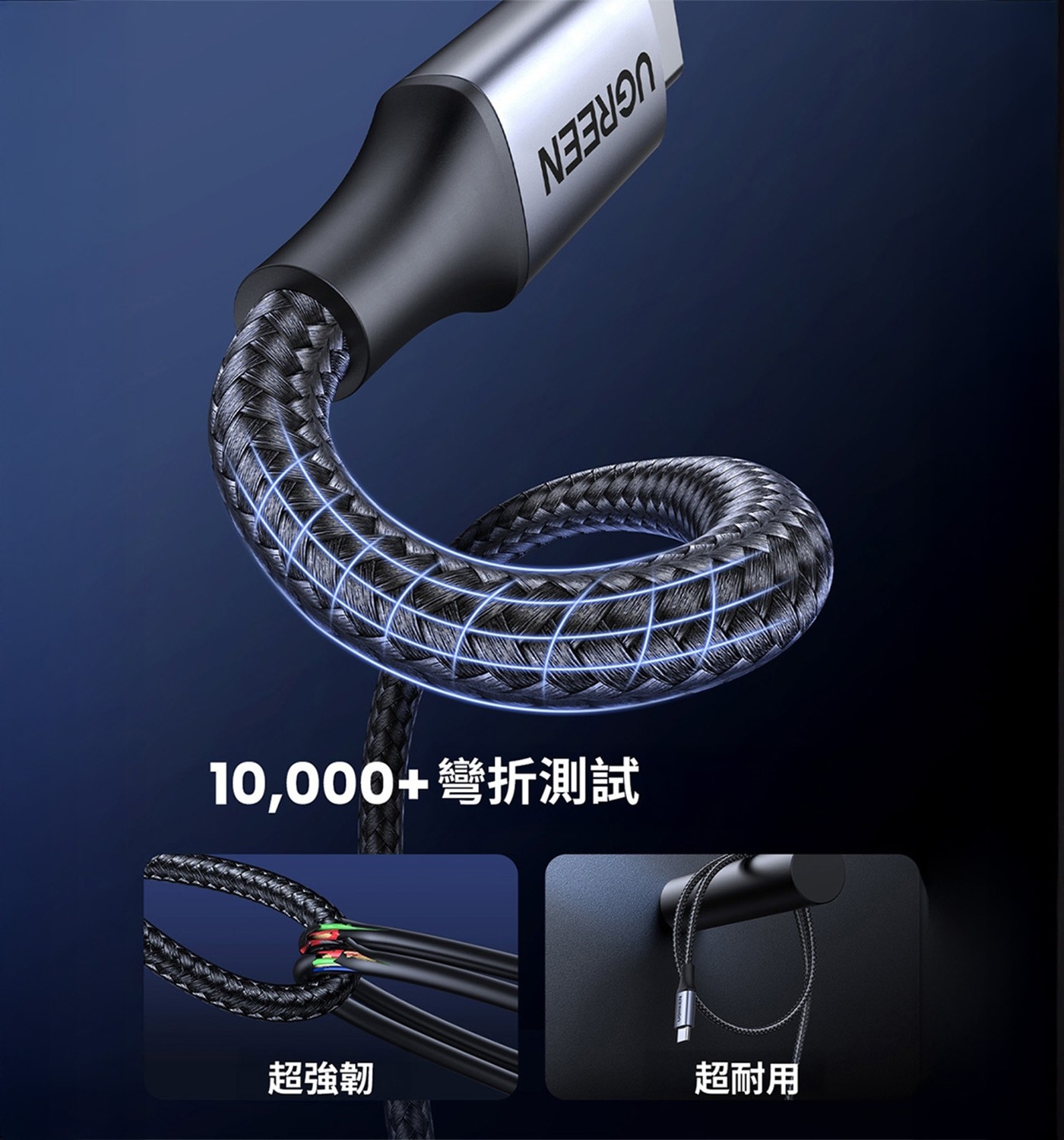 綠聯 Type-C 對 Type-C 240W 5A 安全超快充傳輸線 鋁合金編織 深空灰 (2公尺) 3件組廣泛相容各種設備，支援筆電、手機、平板、Steam Deck、Switch