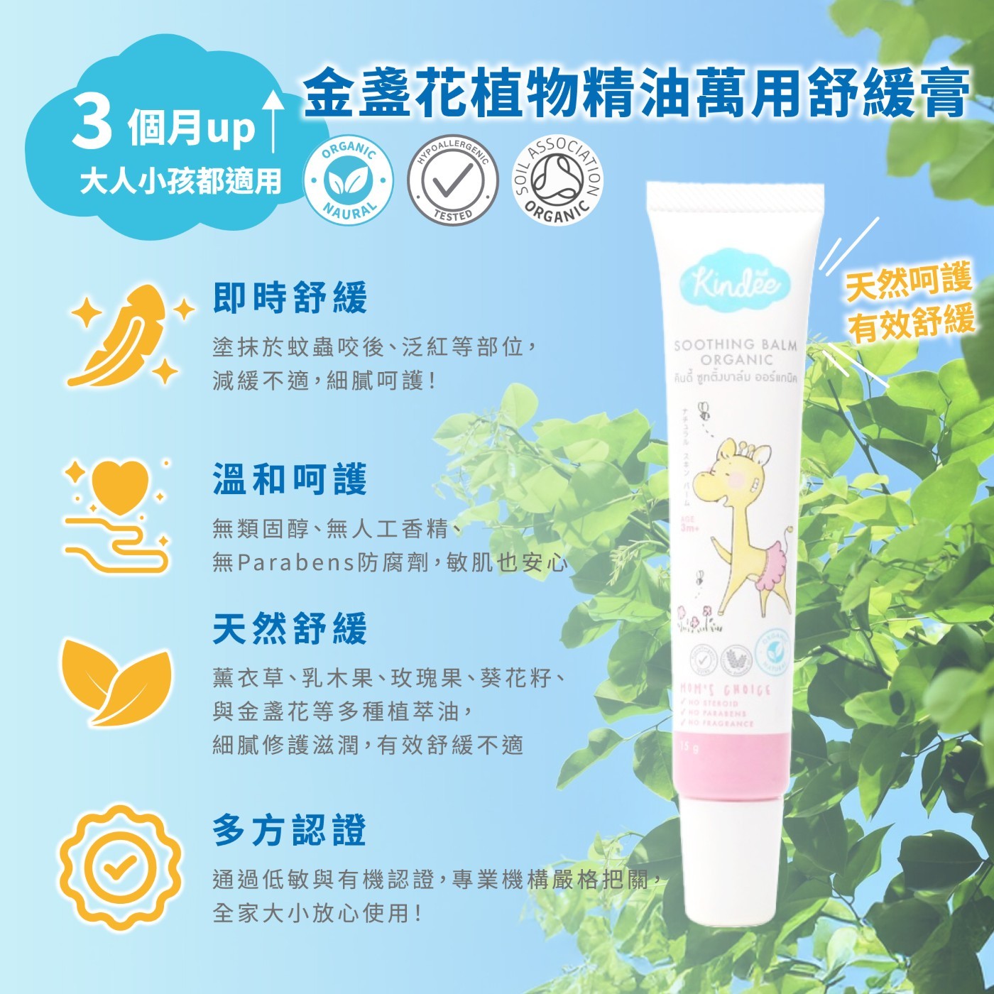 金盞花植物精油萬用舒緩膏