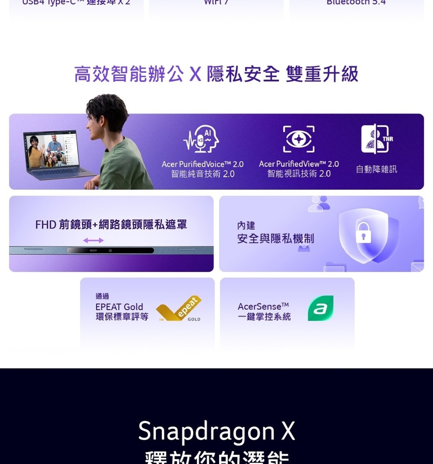 AcerASPIRE16吋AI筆記型電腦A16-11M-X0QA記憶體：16GBLPDDR5X(Onboard)