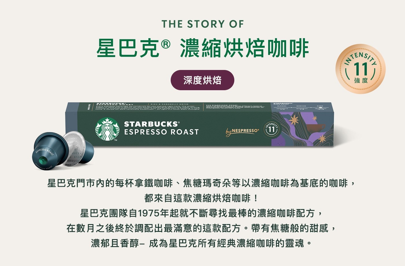 星巴克濃縮烘焙咖啡 TENSITY 強度 深度烘焙